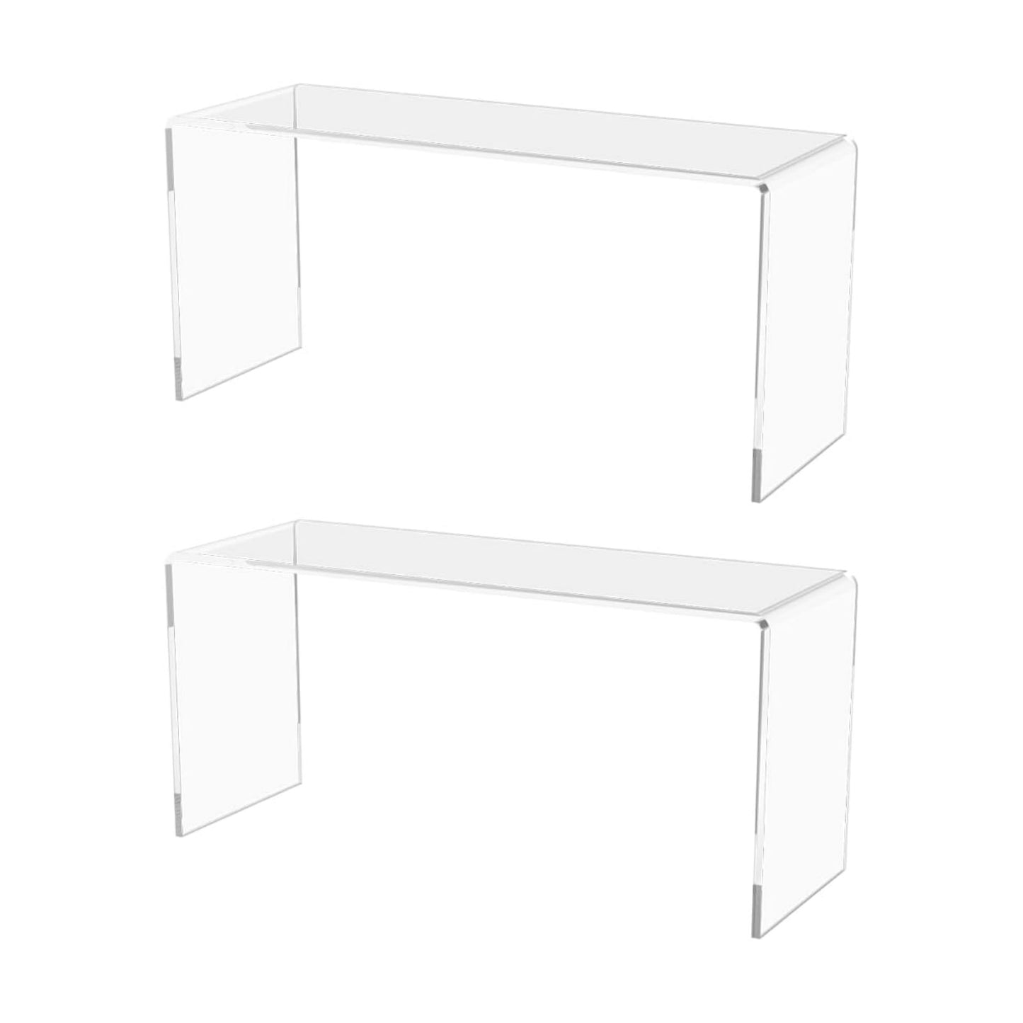Marketing Holders 2 Pack Clear Acrylic Riser 13 Inch Wide by 4.5 Inch Deep Retail Jewelry Stores One Piece Reusable