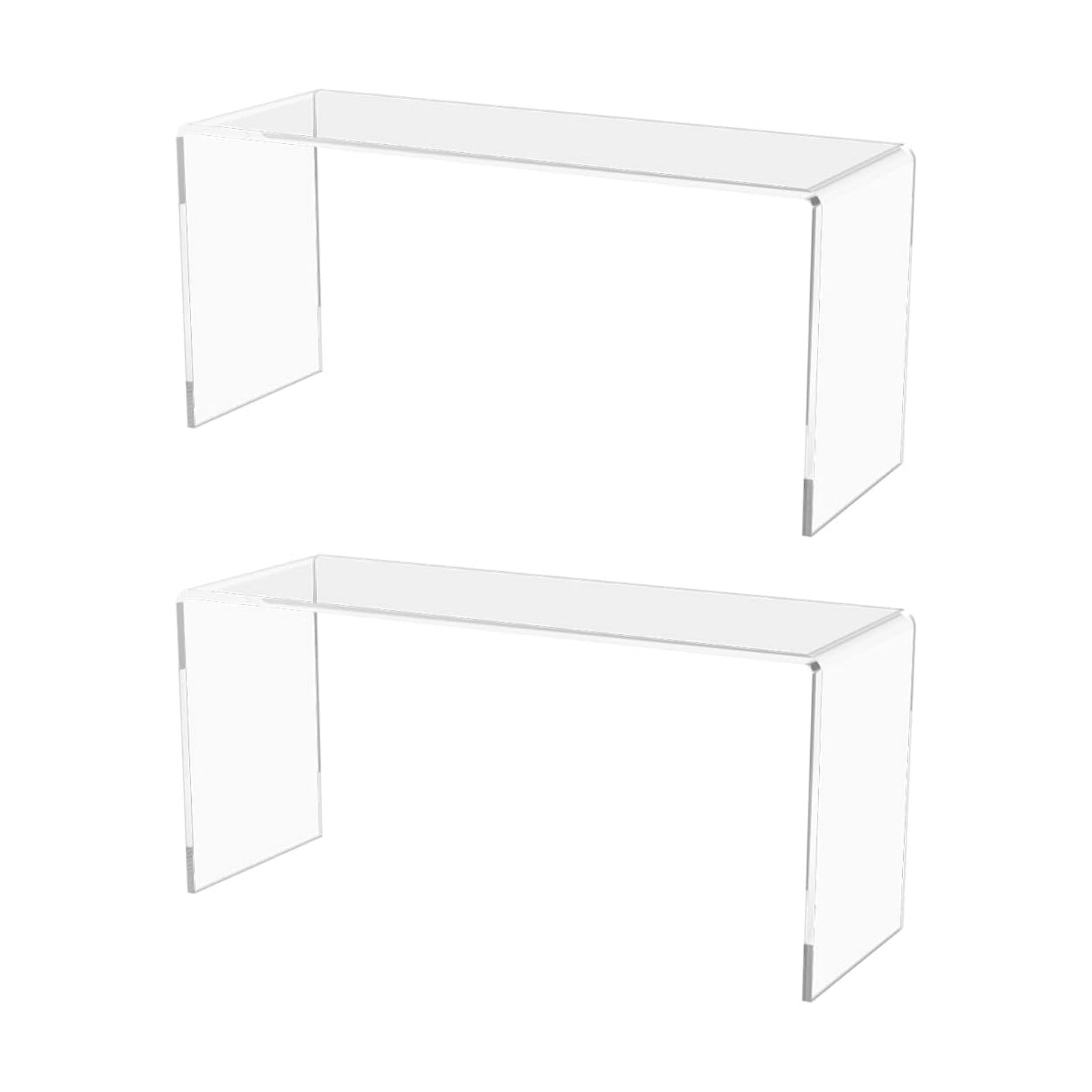 Marketing Holders 2 Pack Clear Acrylic Riser 13 Inch Wide by 4.5 Inch Deep Retail Jewelry Stores One Piece Reusable