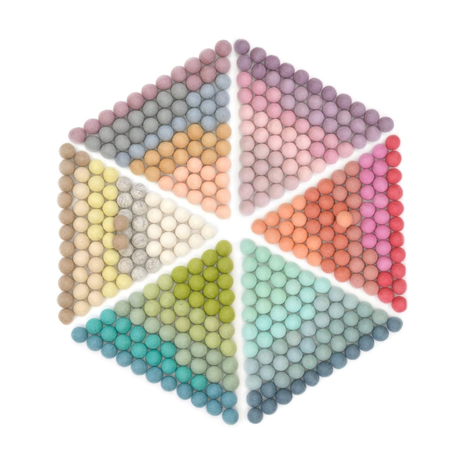 Glaciart One Felt Pom Poms, Wool Felt Balls (400 Pieces) 2.5 cm – 1 Inch, Handmade Felted 30 Pastel Colors (Green