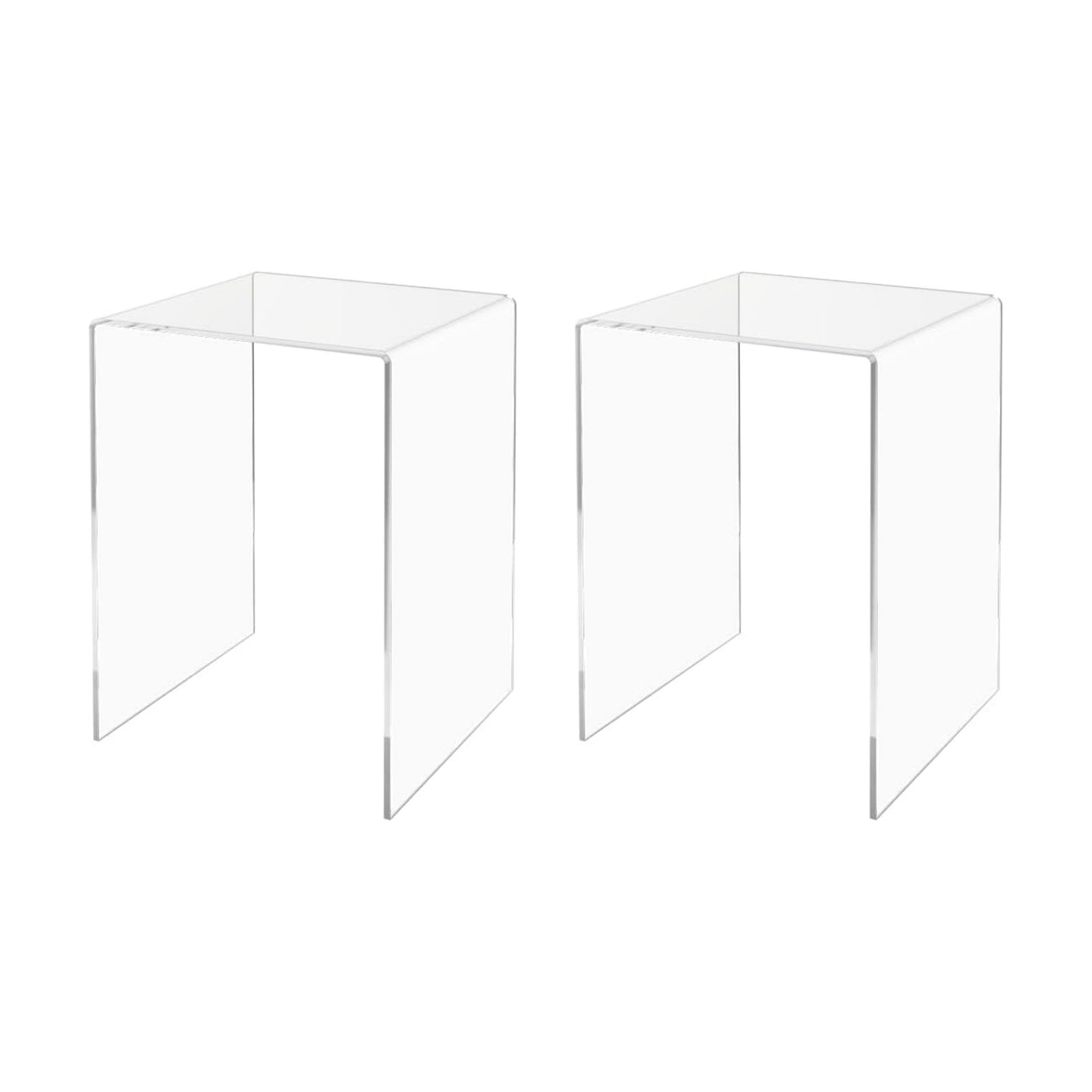 Marketing Holders 2 Pack Clear Acrylic Riser Display Stand 8" x 8" x 12" Merchandise Showcase One Piece Fixture Retail