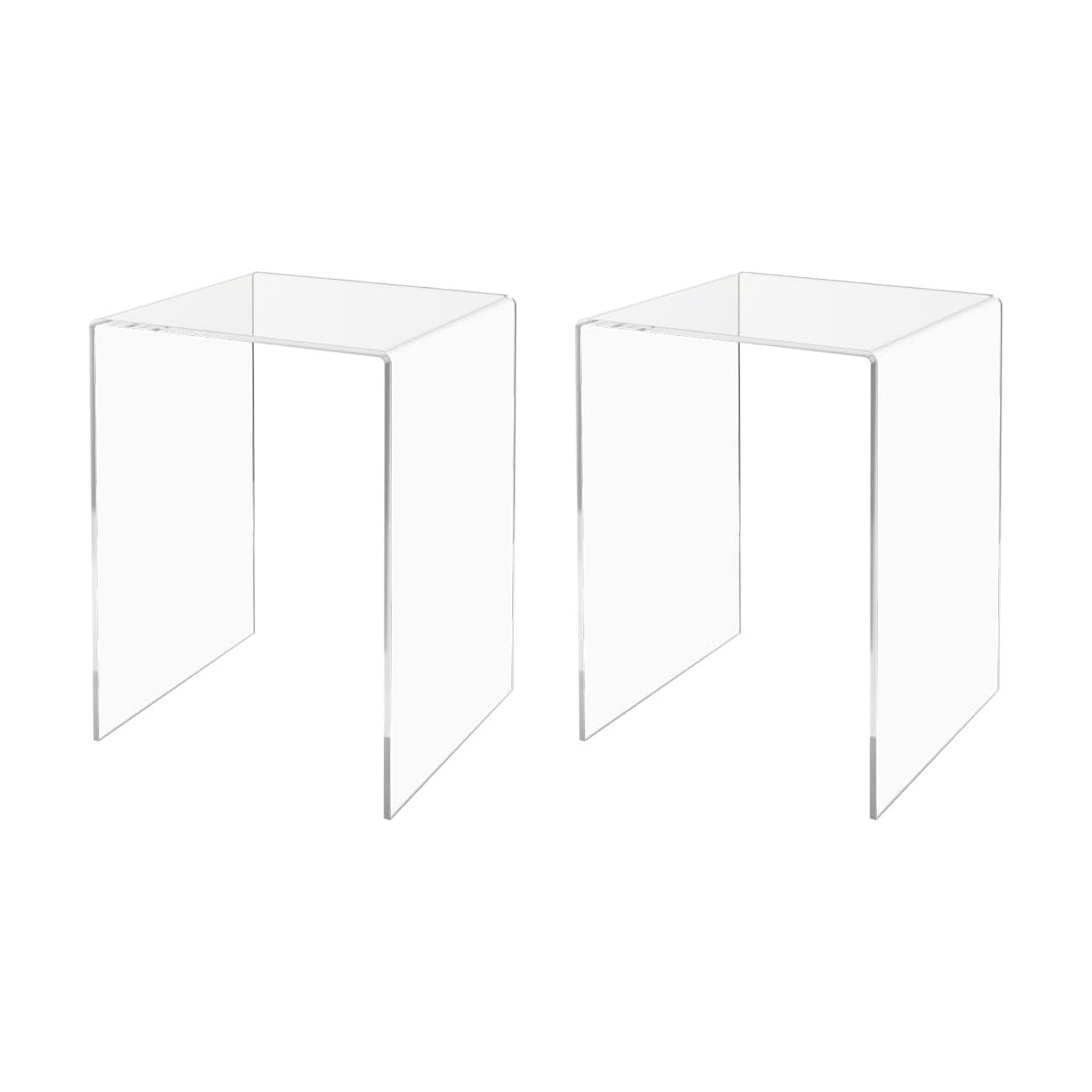 Marketing Holders 2 Pack Clear Acrylic Riser Display Stand 8" x 8" x 12" Merchandise Showcase One Piece Fixture Retail