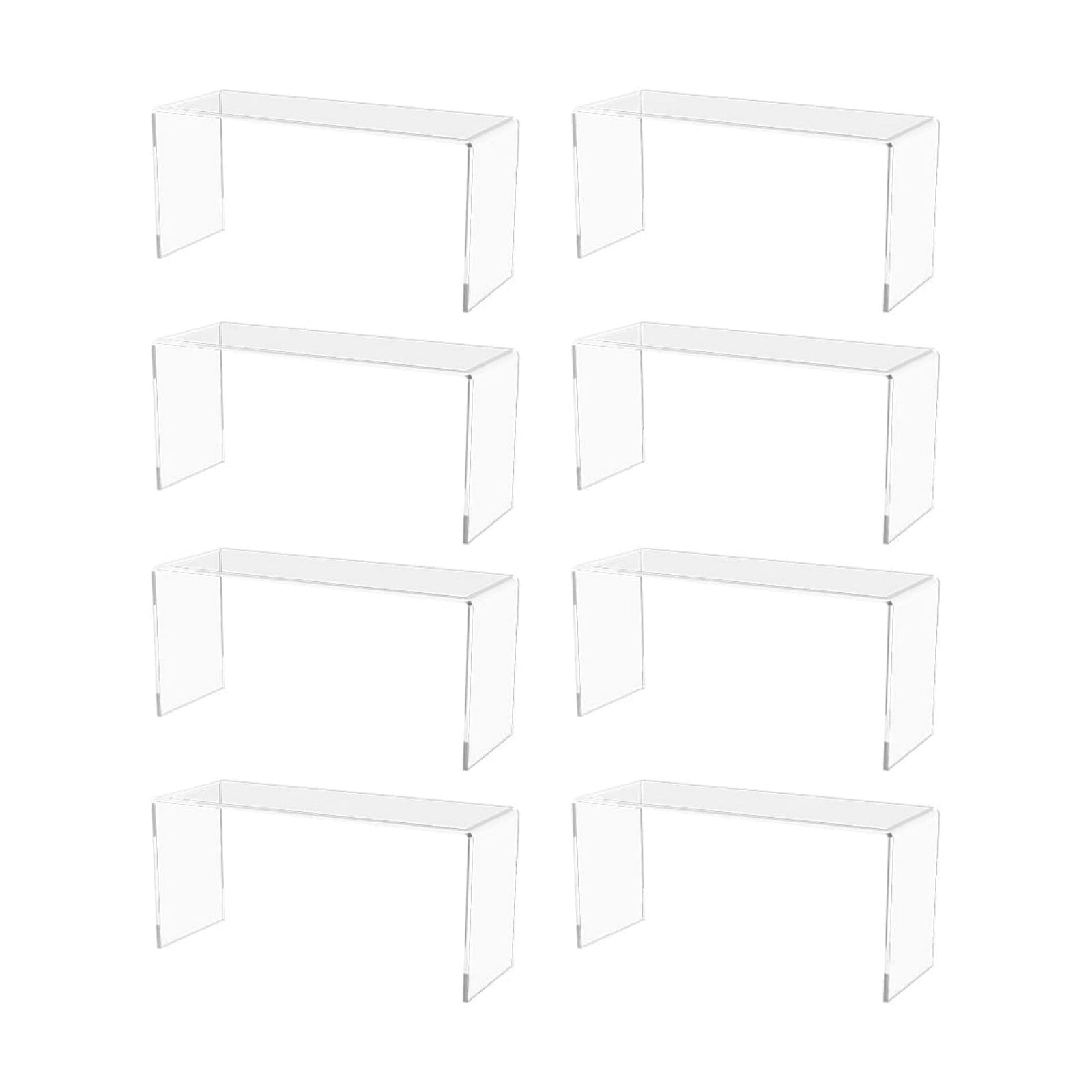 Marketing Holders 8 Pack Clear Acrylic Riser 13 Inch Wide by 4.5 Inch Deep Fixture Retail Jewelry Stores One Piece