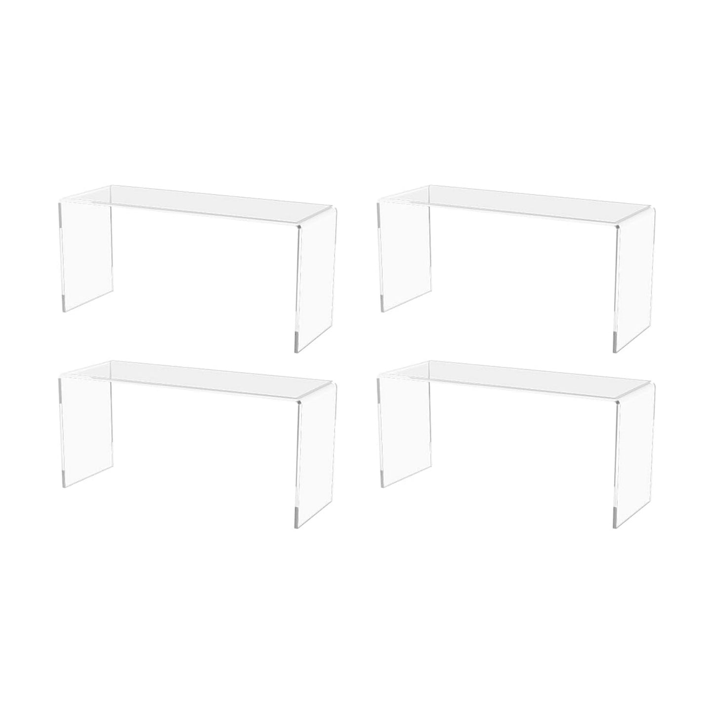 Marketing Holders 4 Pack Clear Acrylic Riser 13" Wide by 4.5" Deep Fixture Retail Jewelry Stores One Piece Reusable