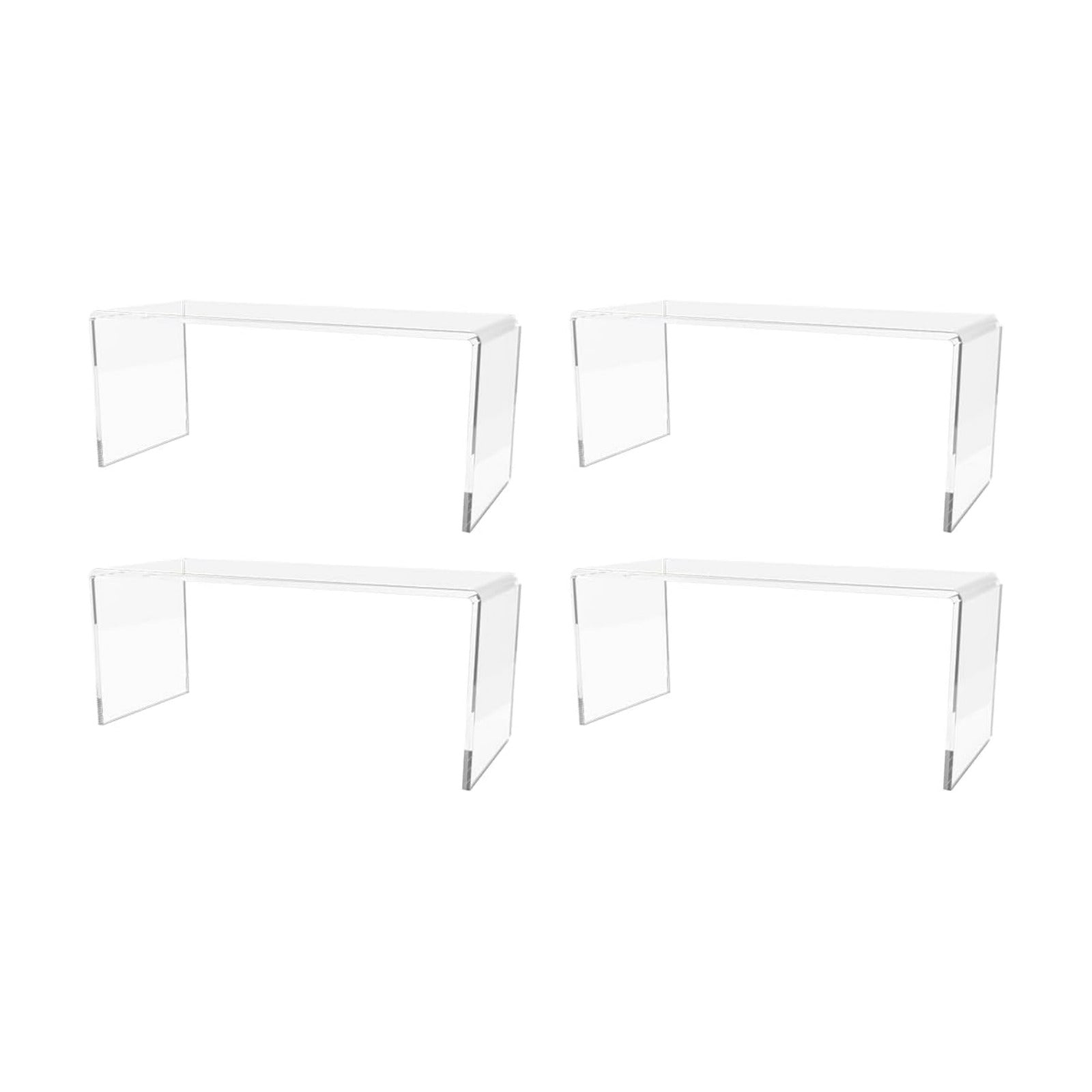 Marketing Holders 4 Pack Clear Acrylic Riser Display Stand 10" x 4" Merchandise Retail Showcase Fixture One Piece Stand