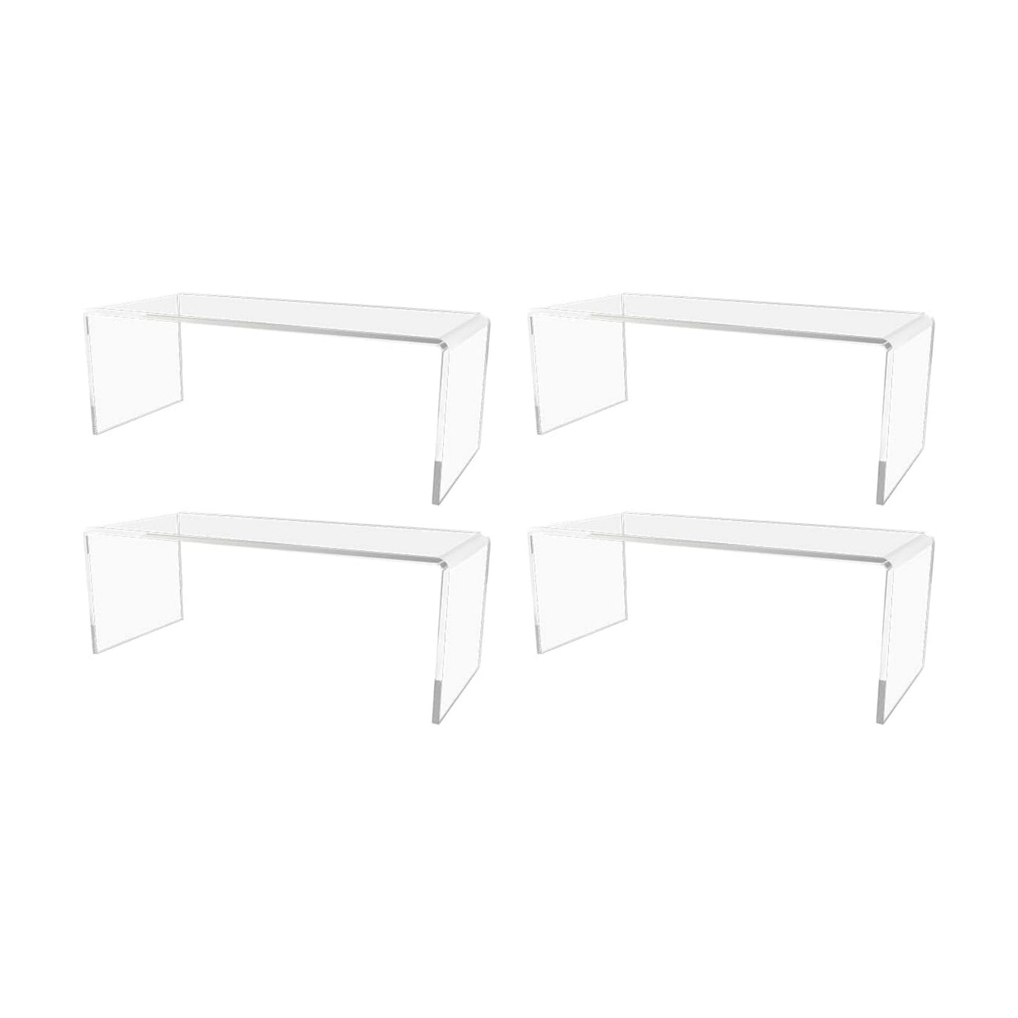 Marketing Holders 4 Pack Clear Acrylic Riser Display Stand 11 Wide x 4.5 Deep Merchandising Showcase One Piece Fixture