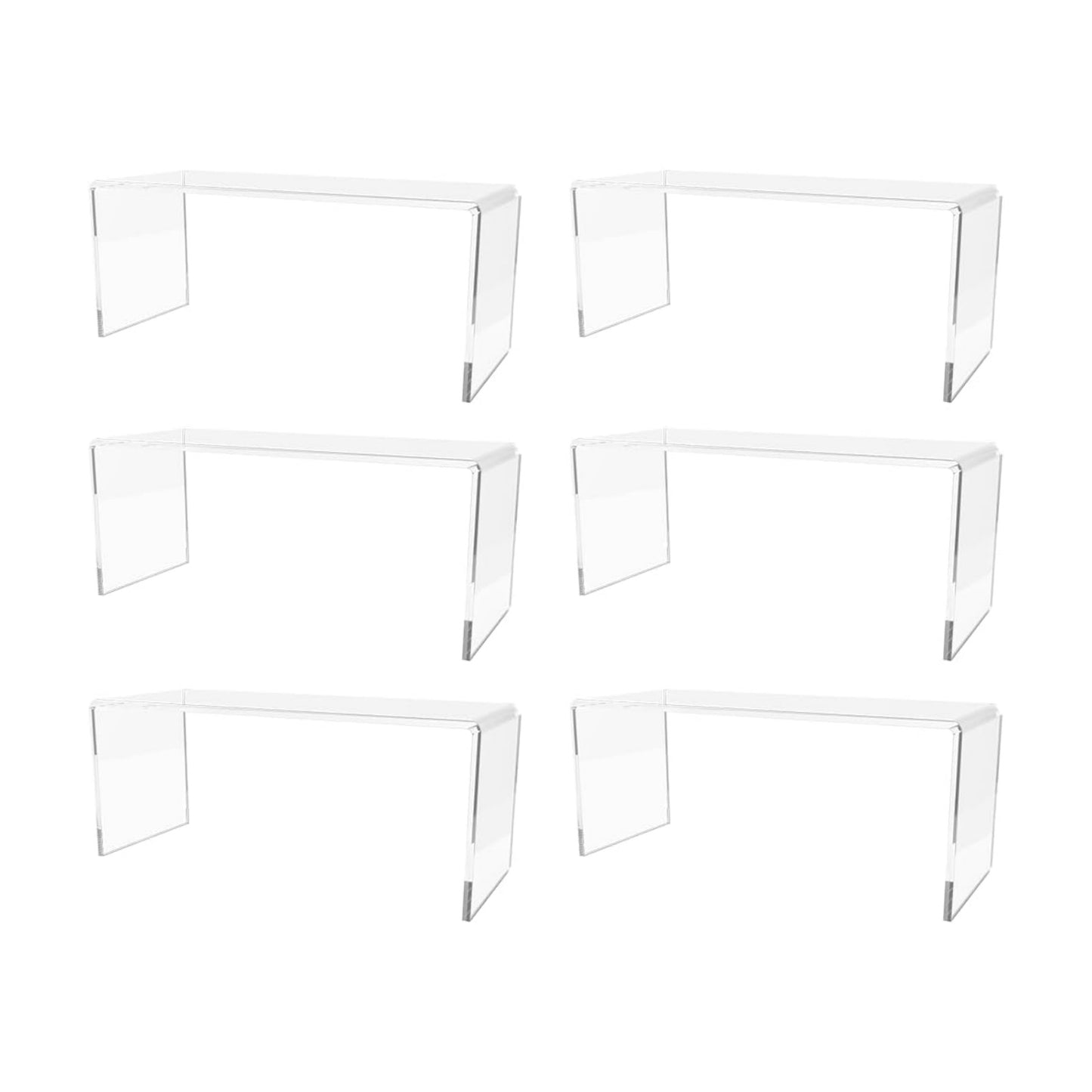 Marketing Holders 6 Pack Clear Acrylic Riser Display Stand 10 Inch Wide x 4 Inch Deep Merchandise Retail Showcase