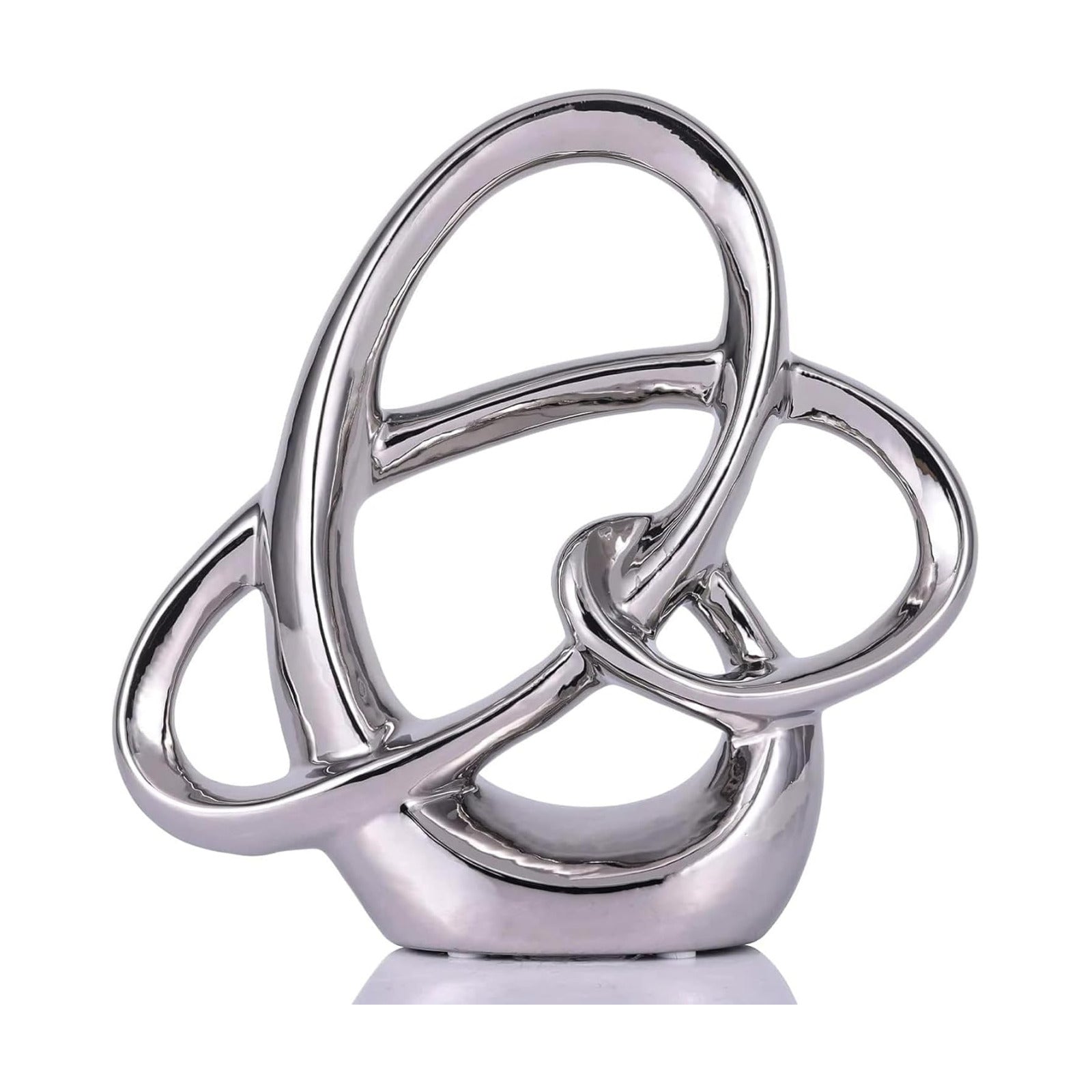 Modern Ceramic Statue / Silver / Small / 8.66 Inch