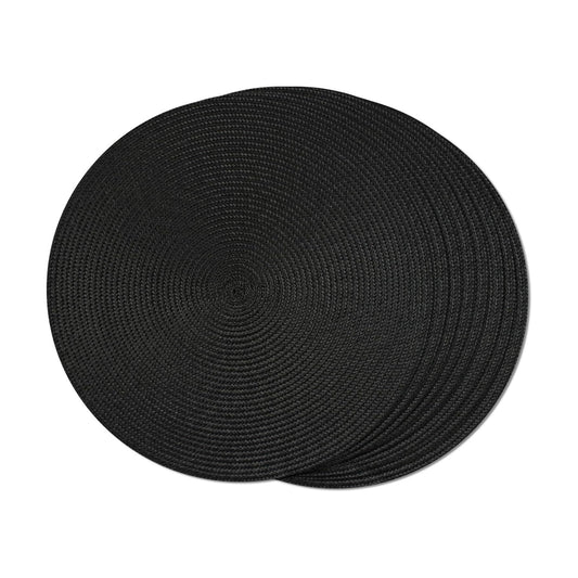 FunWheat Round Braided Placemats Set of 8 Place Mats for Dining Table Woven Washable Non-Slip Table Mats 15