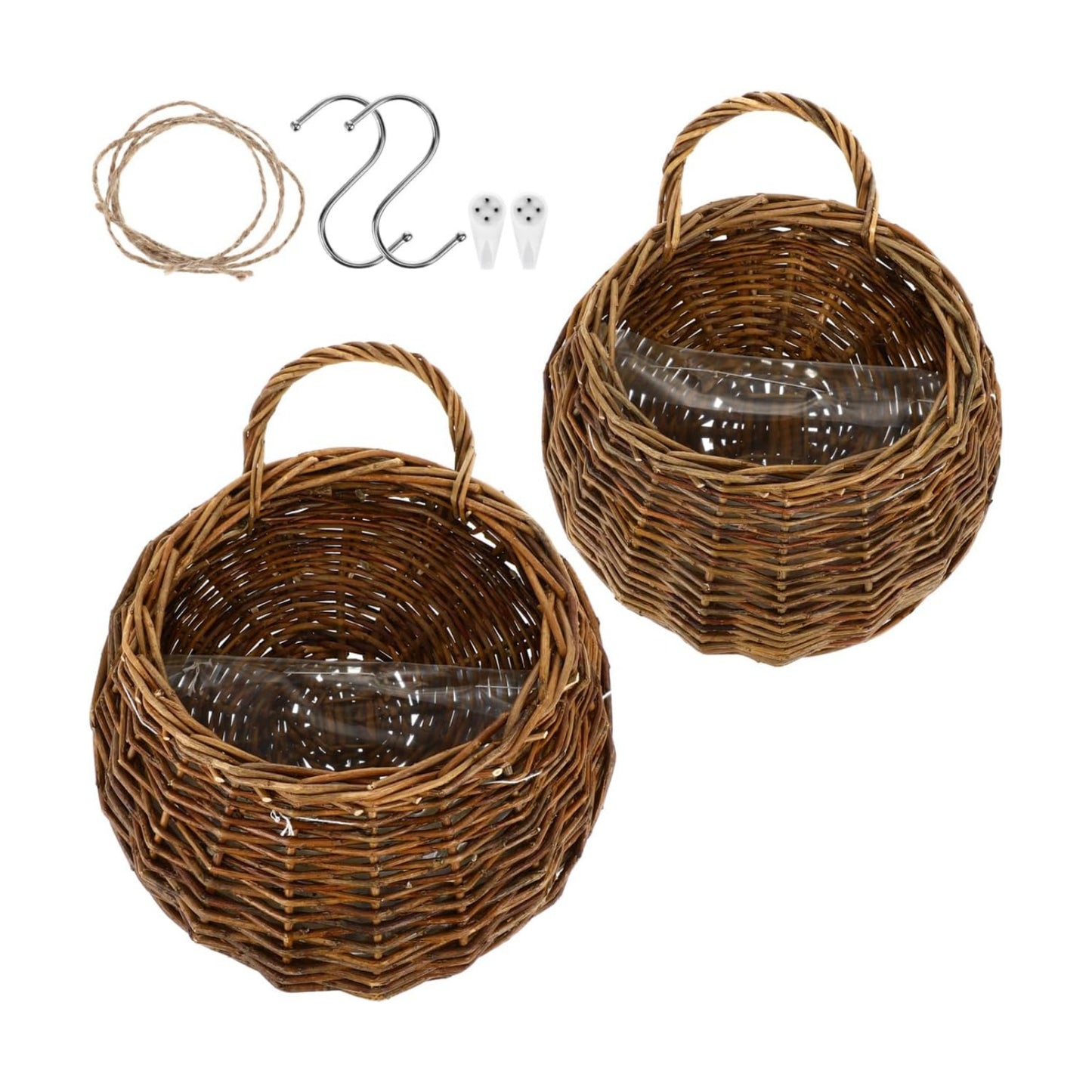 Wicker Wall Hanging Planter Set / Set of 2