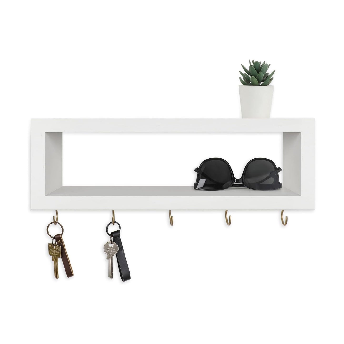 Hooks / Decorative Key and Wallet Holder / White