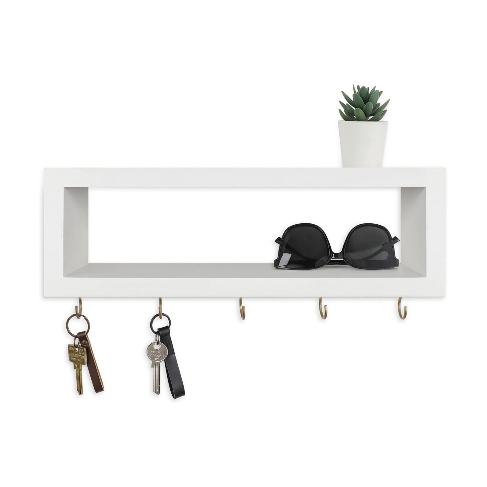 Hooks / Decorative Key and Wallet Holder / White