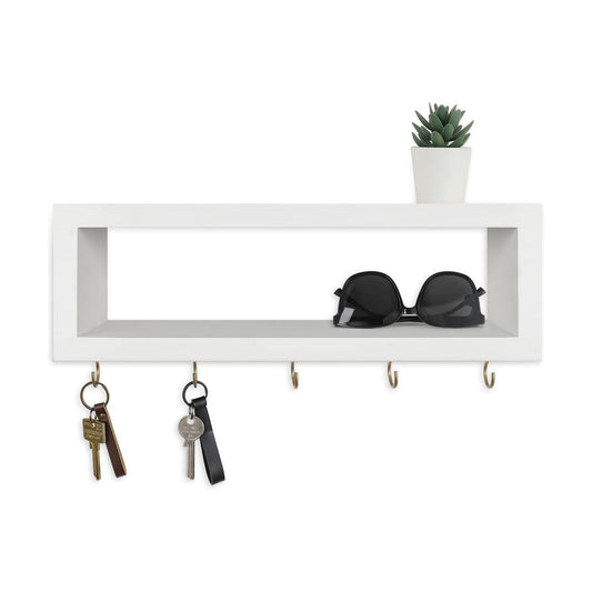 Hooks / Decorative Key and Wallet Holder / White