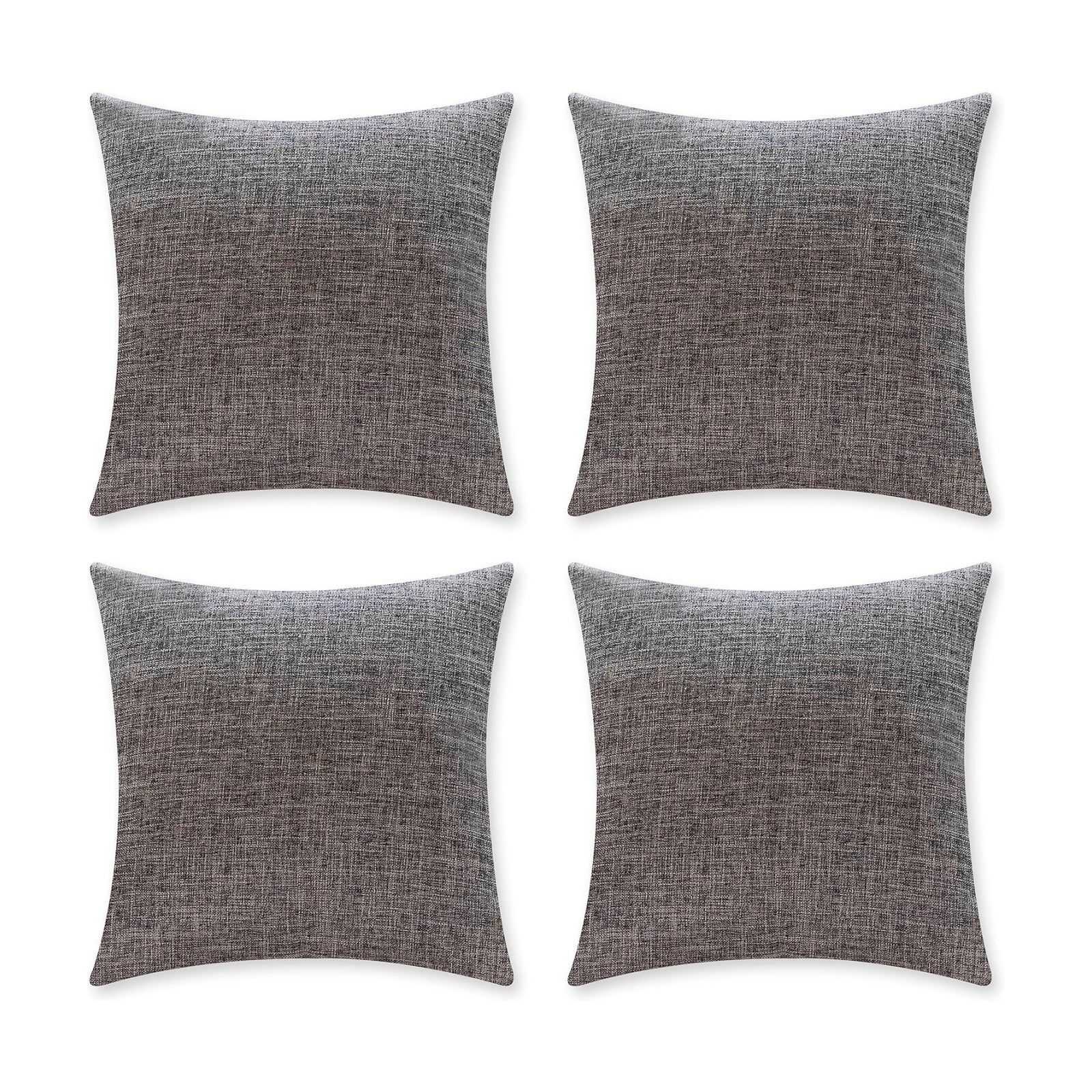 Gray Pillow Covers Soft Lined Linen Throw Pillow Cases Decorative / 18 x 18 / Ash Grey / Set of 4