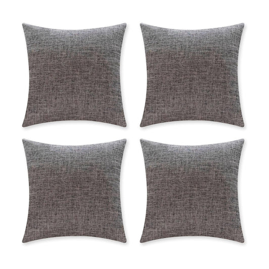 Gray Pillow Covers Soft Lined Linen Throw Pillow Cases Decorative / 18 x 18 / Ash Grey / Set of 4