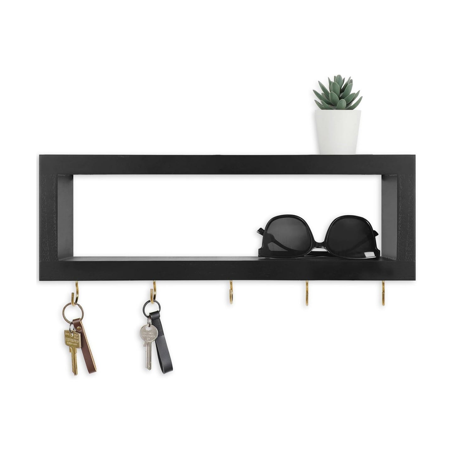 Hooks / Decorative Key and Wallet Holder / Black