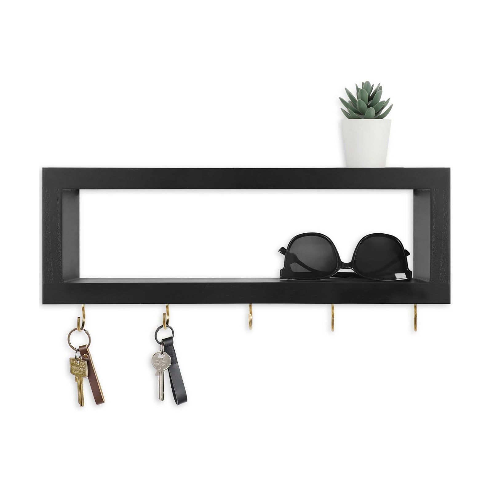 Hooks / Decorative Key and Wallet Holder / Black