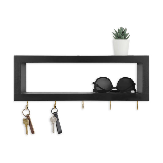 Hooks / Decorative Key and Wallet Holder / Black