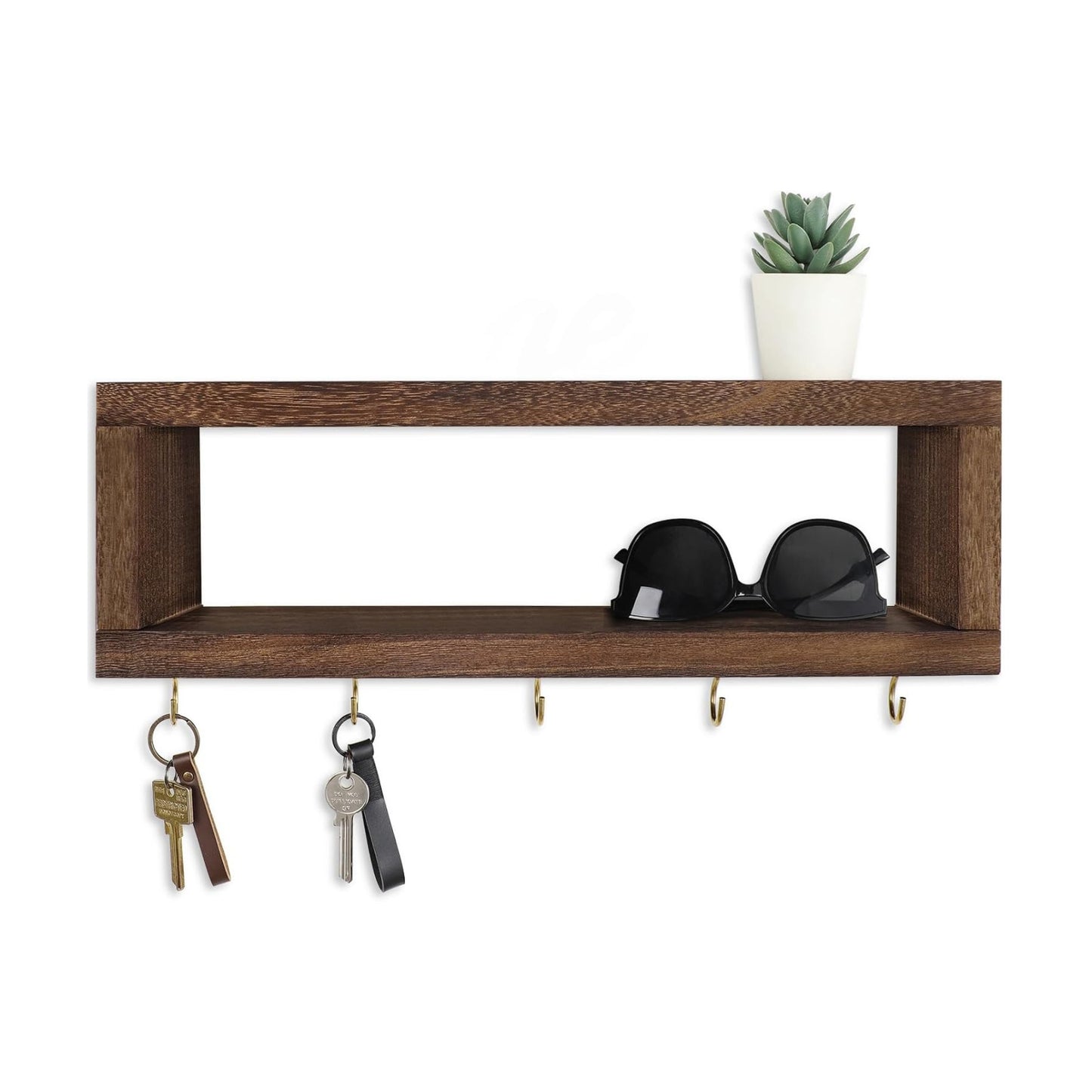 Hooks / Decorative Key and Wallet Holder / Brown