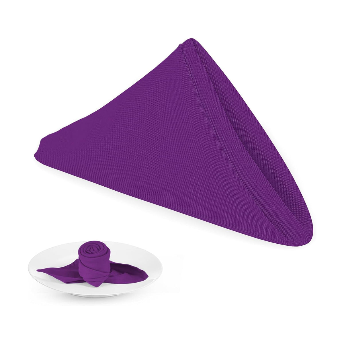 PLOYMONO Eggplant Cloth Napkins - 8 Pack 17" x 17" Polyester Dinner Napkins