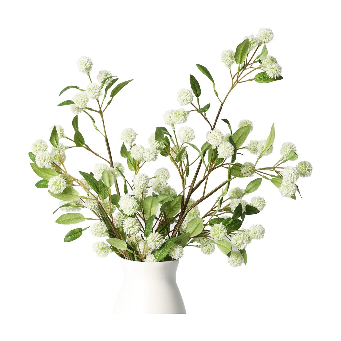 Artificial Plants / 35.4" Green Faux Branches for Vase / White Orchid Fruit / Set of 4