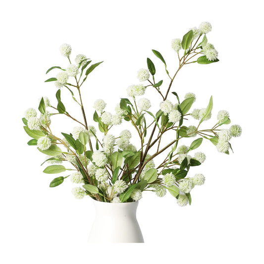 Artificial Plants / 35.4" Green Faux Branches for Vase / White Orchid Fruit / Set of 4