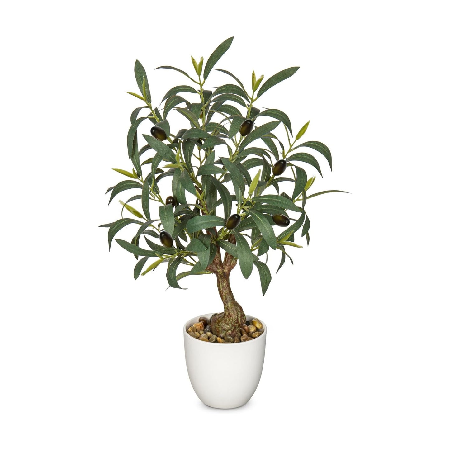 Olive Trees Artificial Indoor Fake Olive Tree Pot Faux Olive / Olive Plants / White / 18 Inch