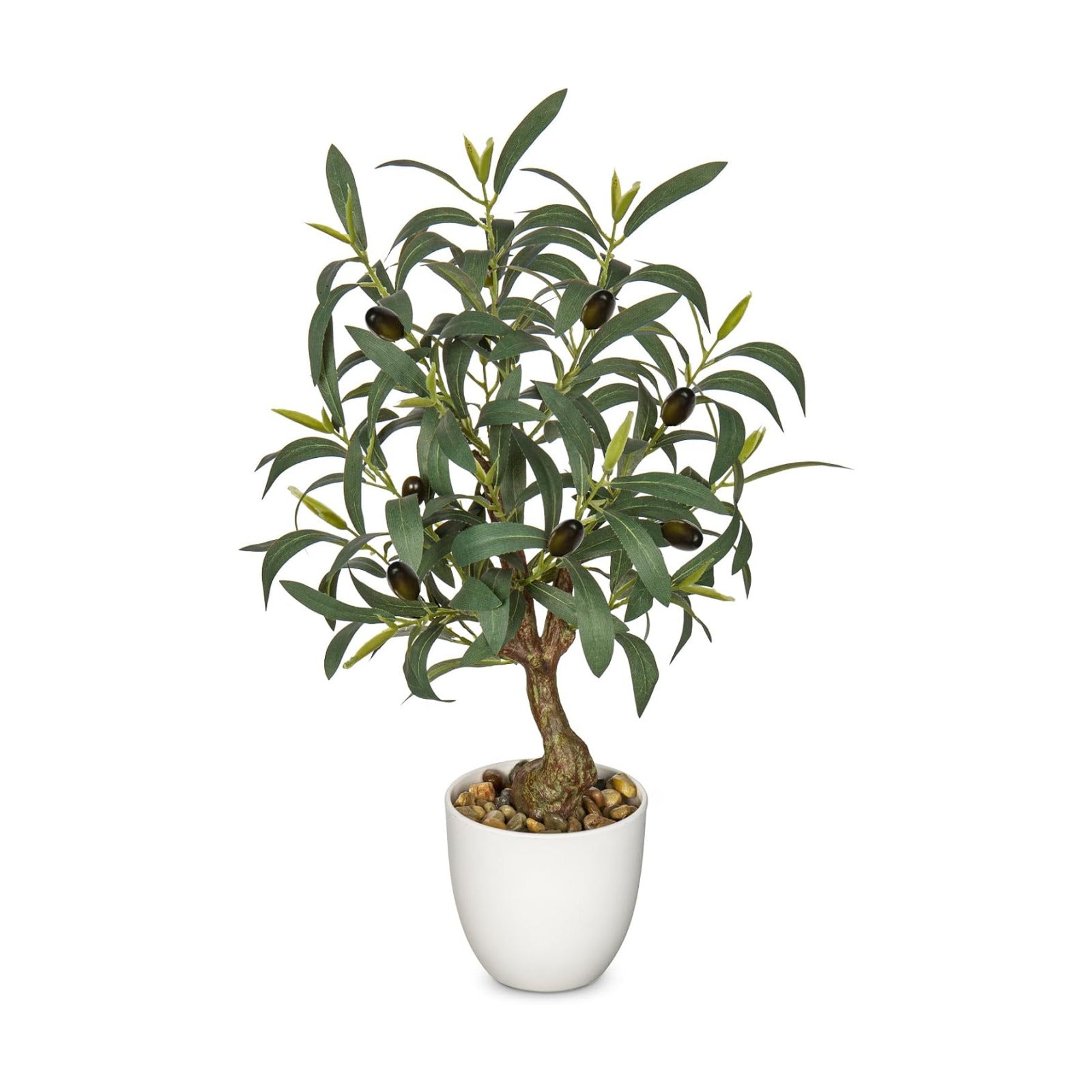 Olive Trees Artificial Indoor Fake Olive Tree Pot Faux Olive / Olive Plants / White / 18 Inch