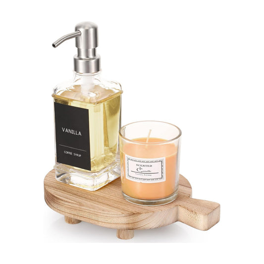 Wood Pedestal Stand / Rustic Wooden Soap Tray for Bottles Candles