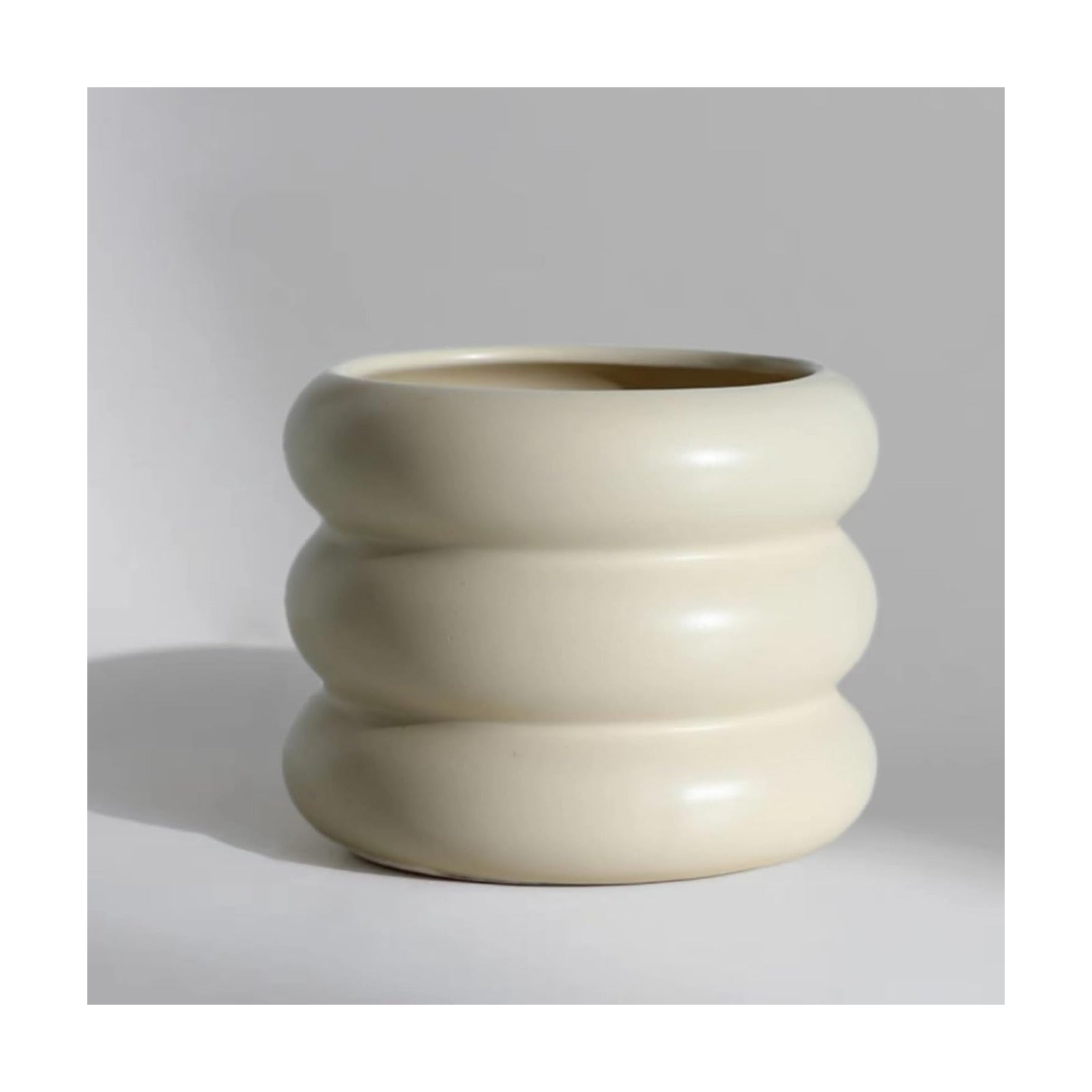 Ceramic Plant Pot Indoor / Beige / 4.7inch / 4.5 Inch
