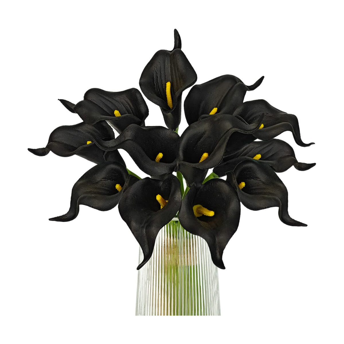 Letjolt Artificial Calla Lily Flowers 12Pcs, Black
