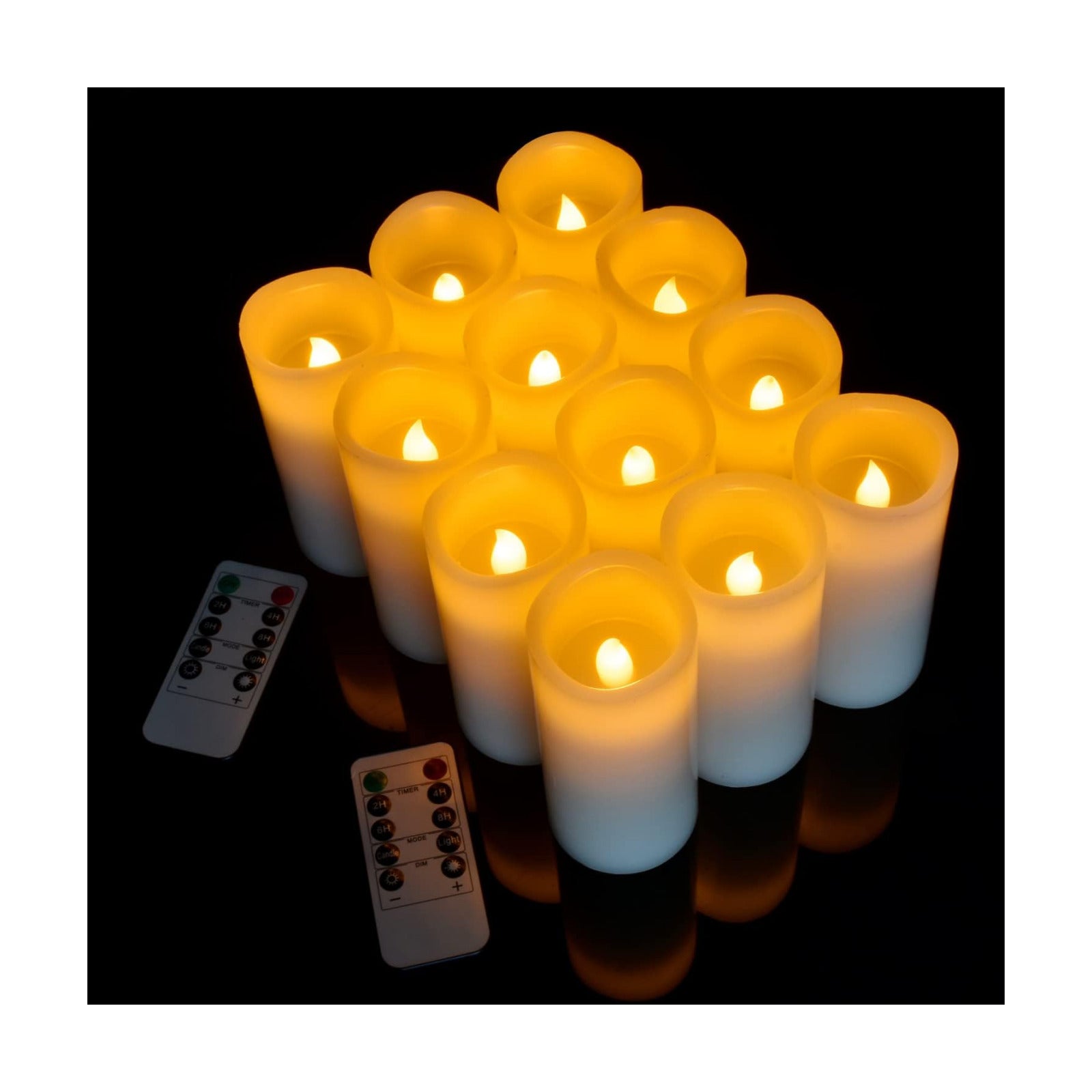 Flameless Candles Battery Operated Candles Real Wax Pillar LED Candles with 10-Key Remote and Cycling 24 Hours Timer