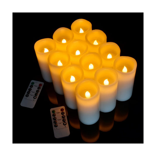 Flameless Candles Battery Operated Candles Real Wax Pillar LED Candles with 10-Key Remote and Cycling 24 Hours Timer