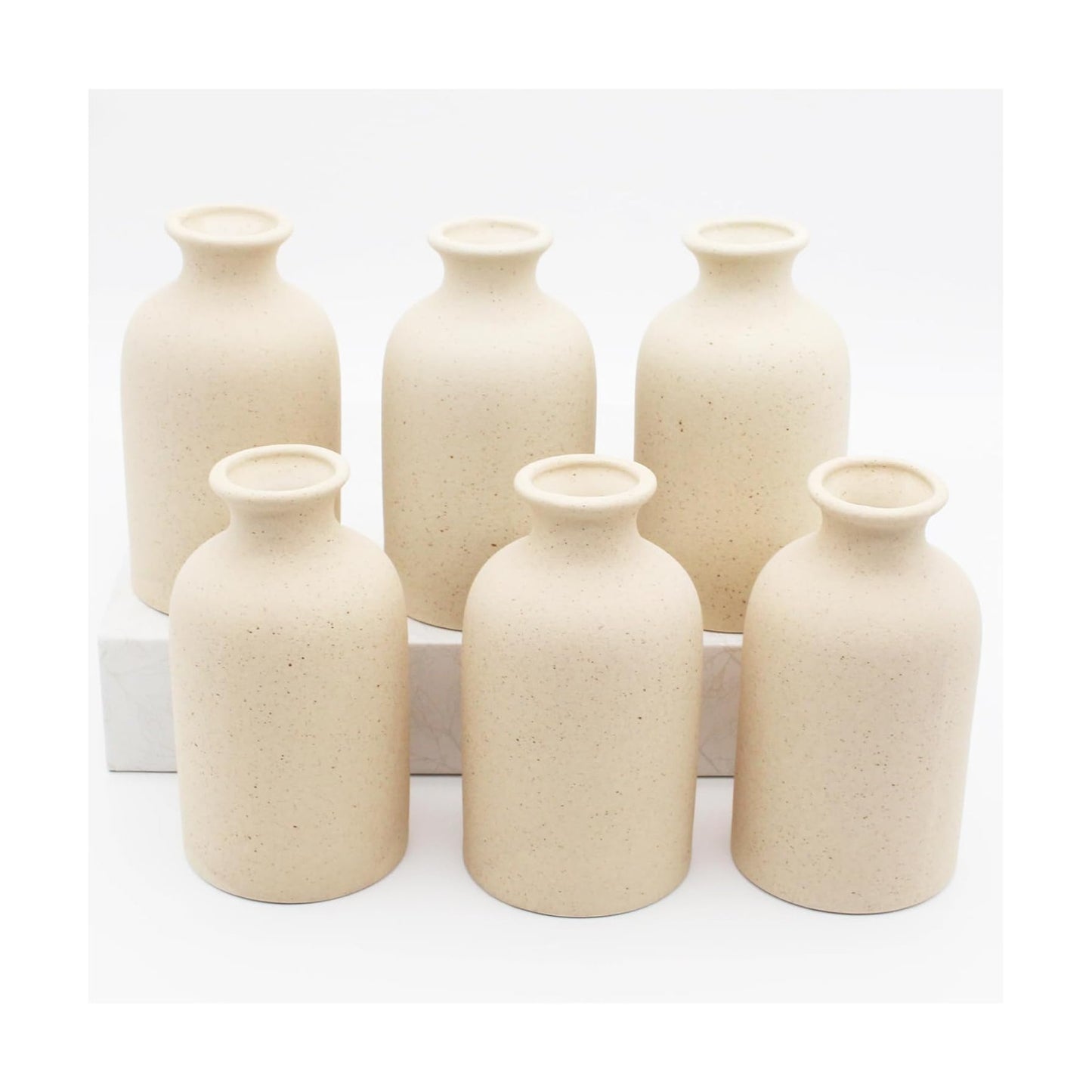 Modern Ceramic Vases for Pampas Grass Simple Shelf Vase / Small / Light Yellow-a / 5 Inch / Set of 6