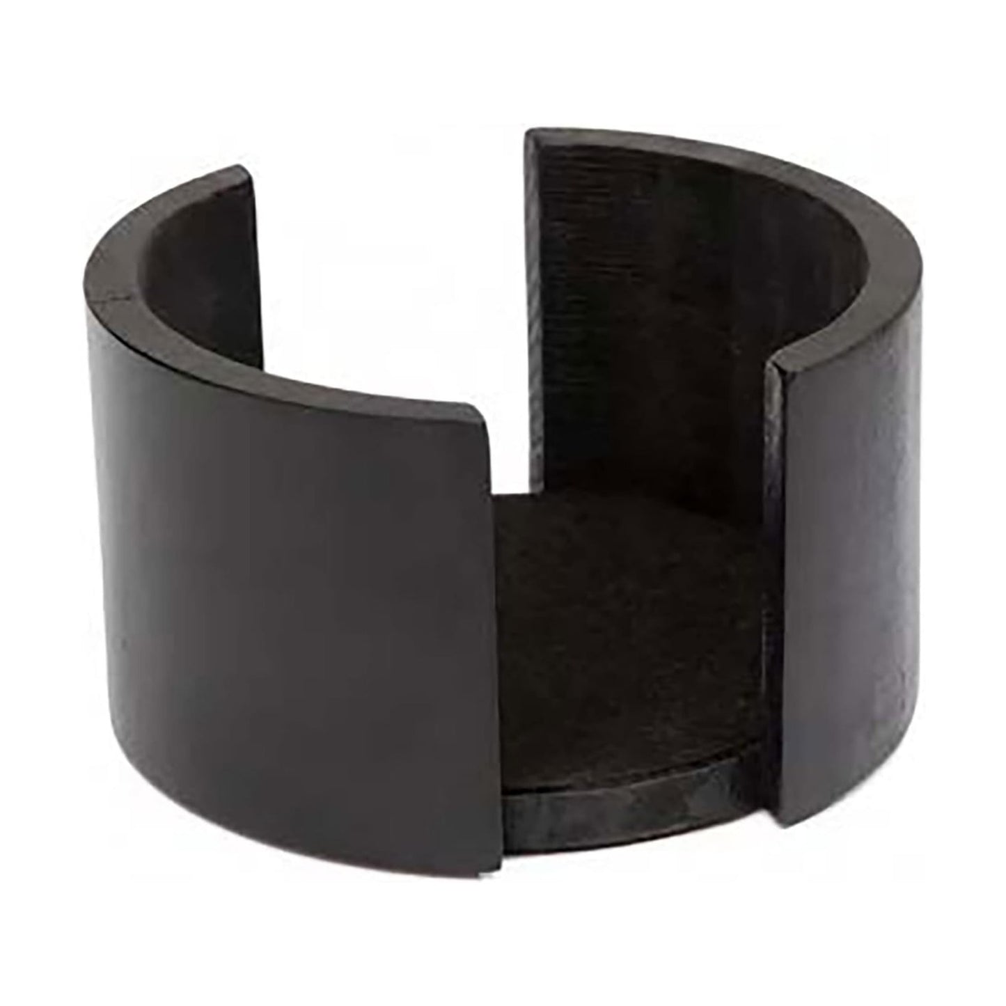 Stained Acacia Wood Round Coaster Holder Holds Round 4" Coasters / Black