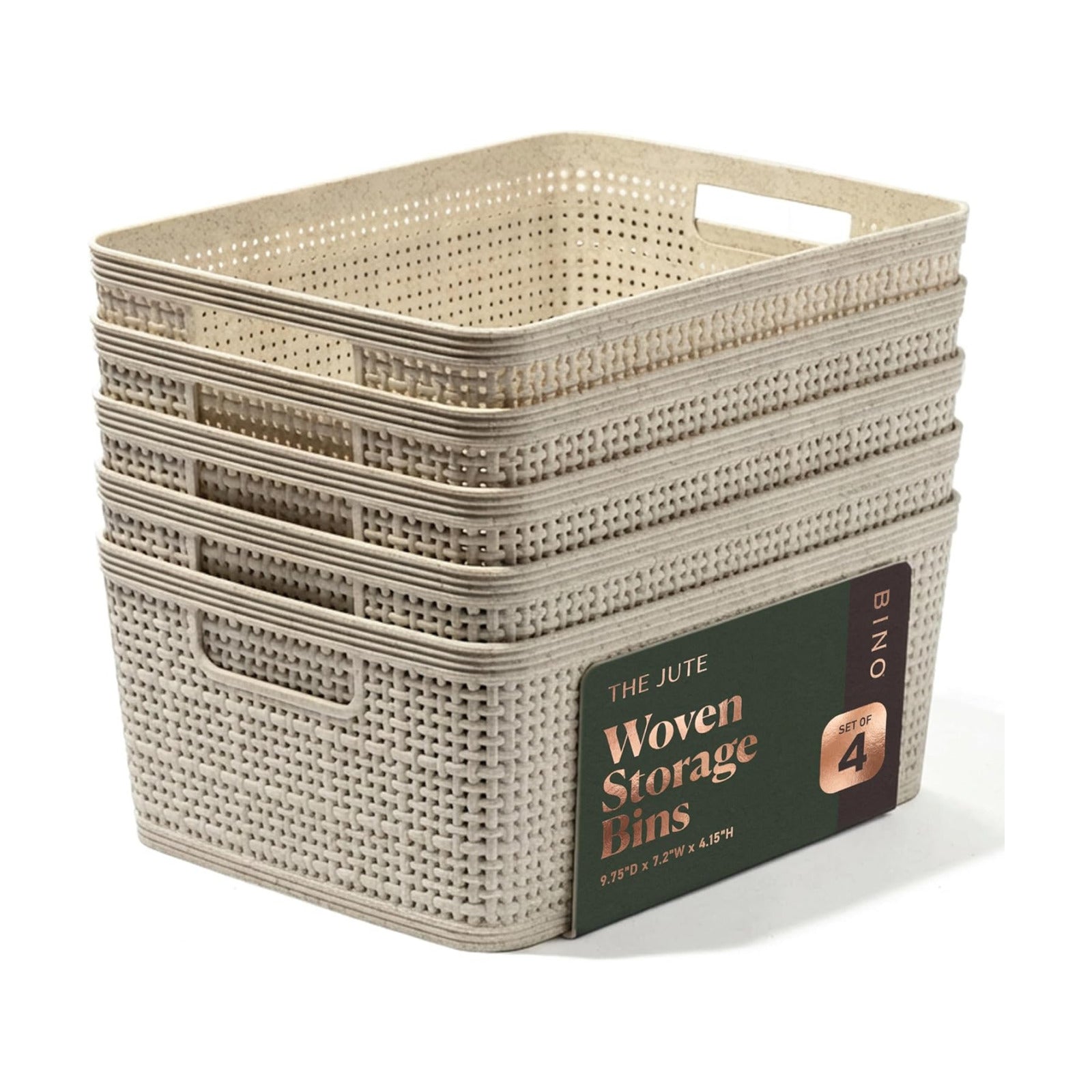 Woven Plastic Basket / Natural / 5PK- S / Set of 5
