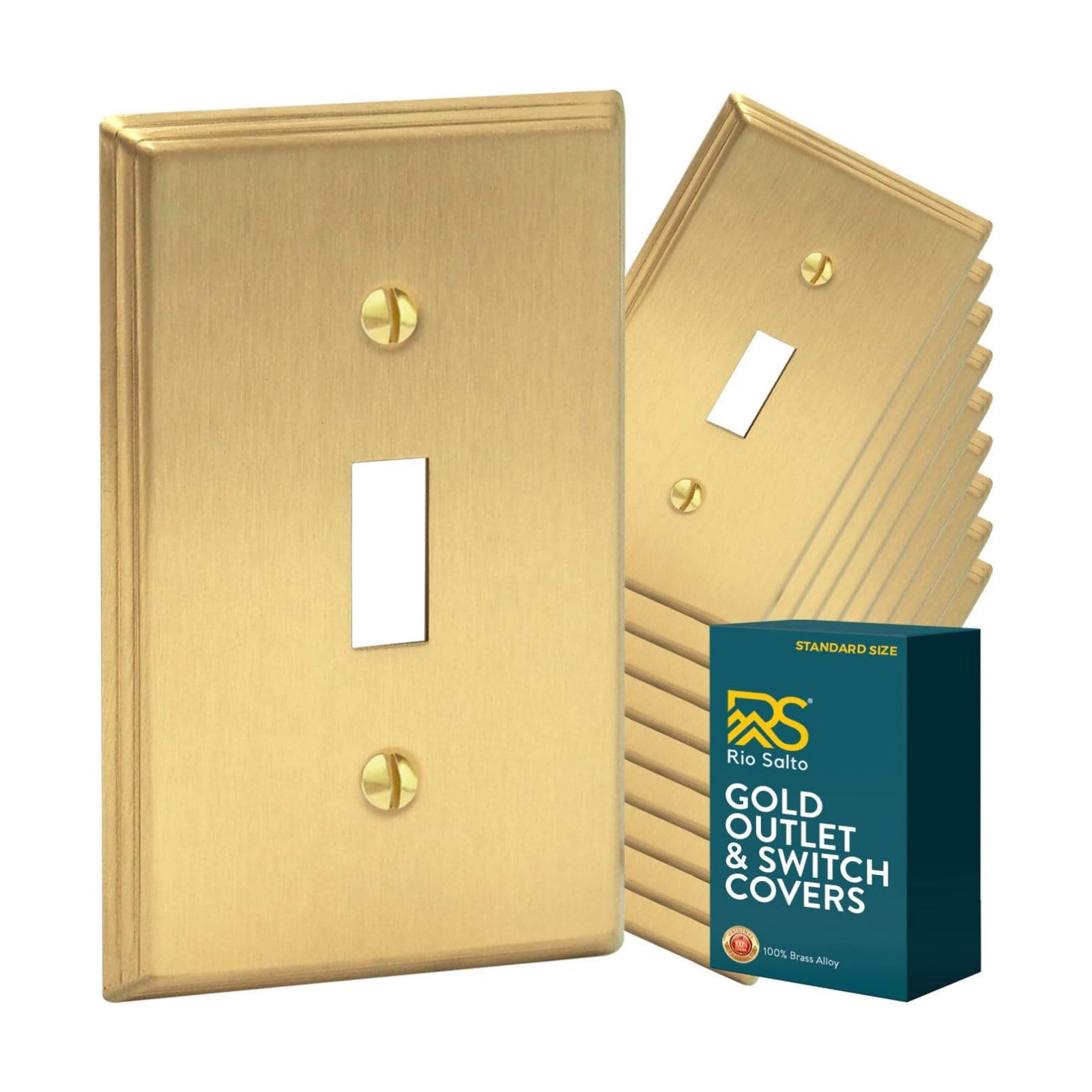 Rio Salto BRASS Brushed Brass Gold Metal Toggle Switch Plate Flip Switch Outlet Covers Light Switch Cover Wall Plates –