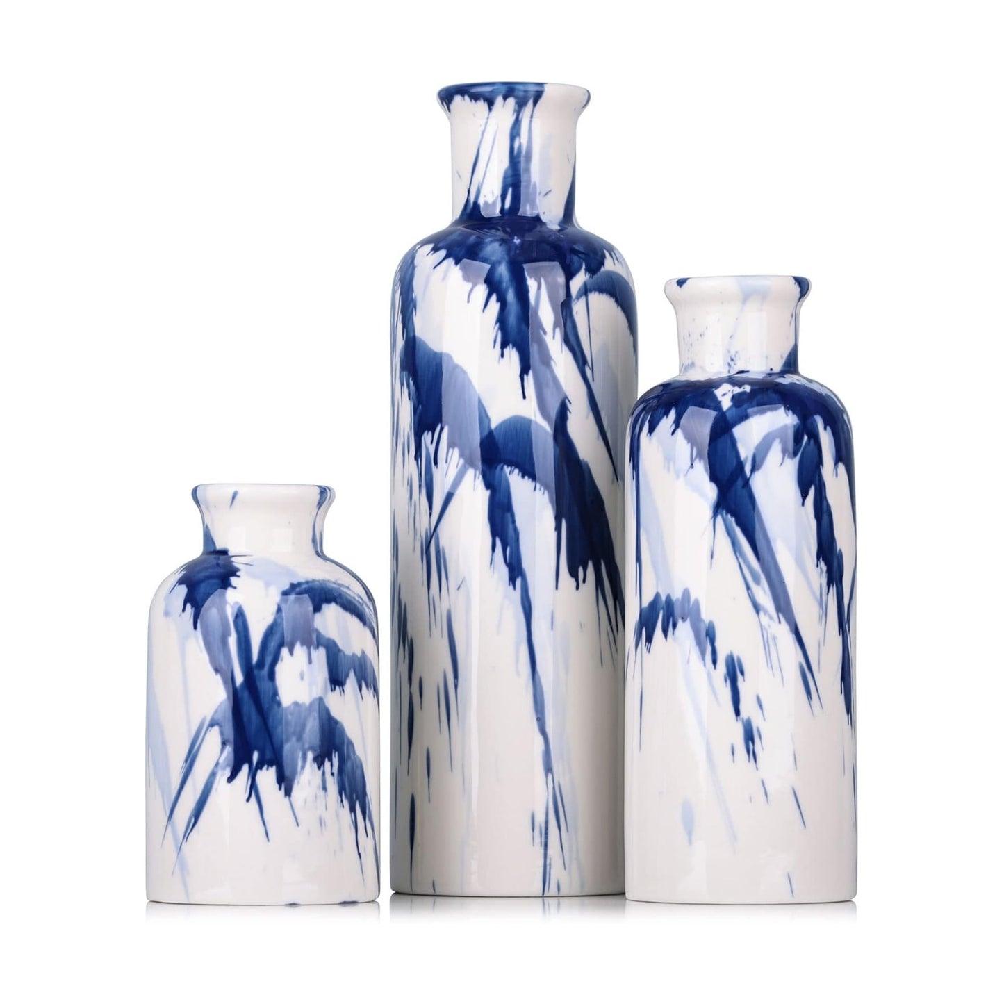 Blue Ceramic Vase Set / Blue & White