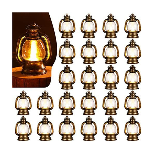 Ferraycle 24 Pcs Mini Lanterns 4 Inch Retro Gold Lamp Table Centerpieces