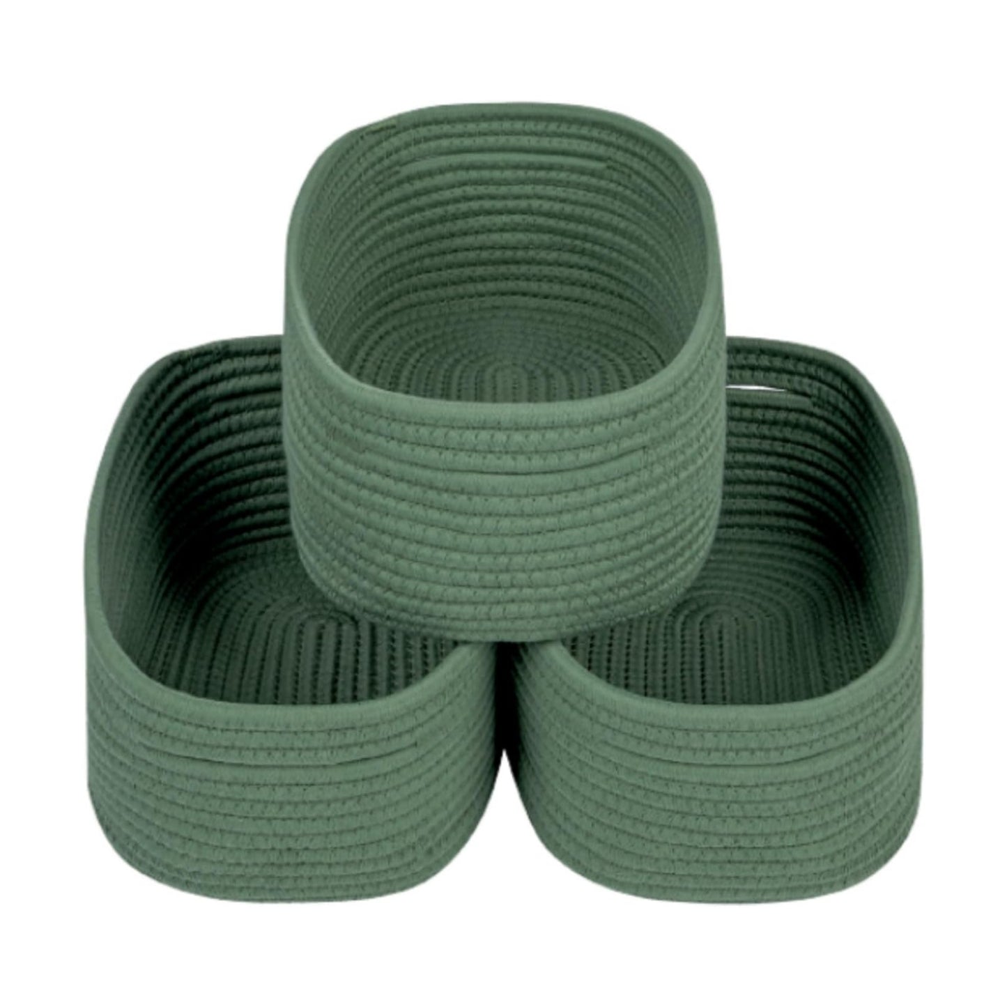 Woven Basket for Organizing/Storage / Green / Small Basket / Set of 3