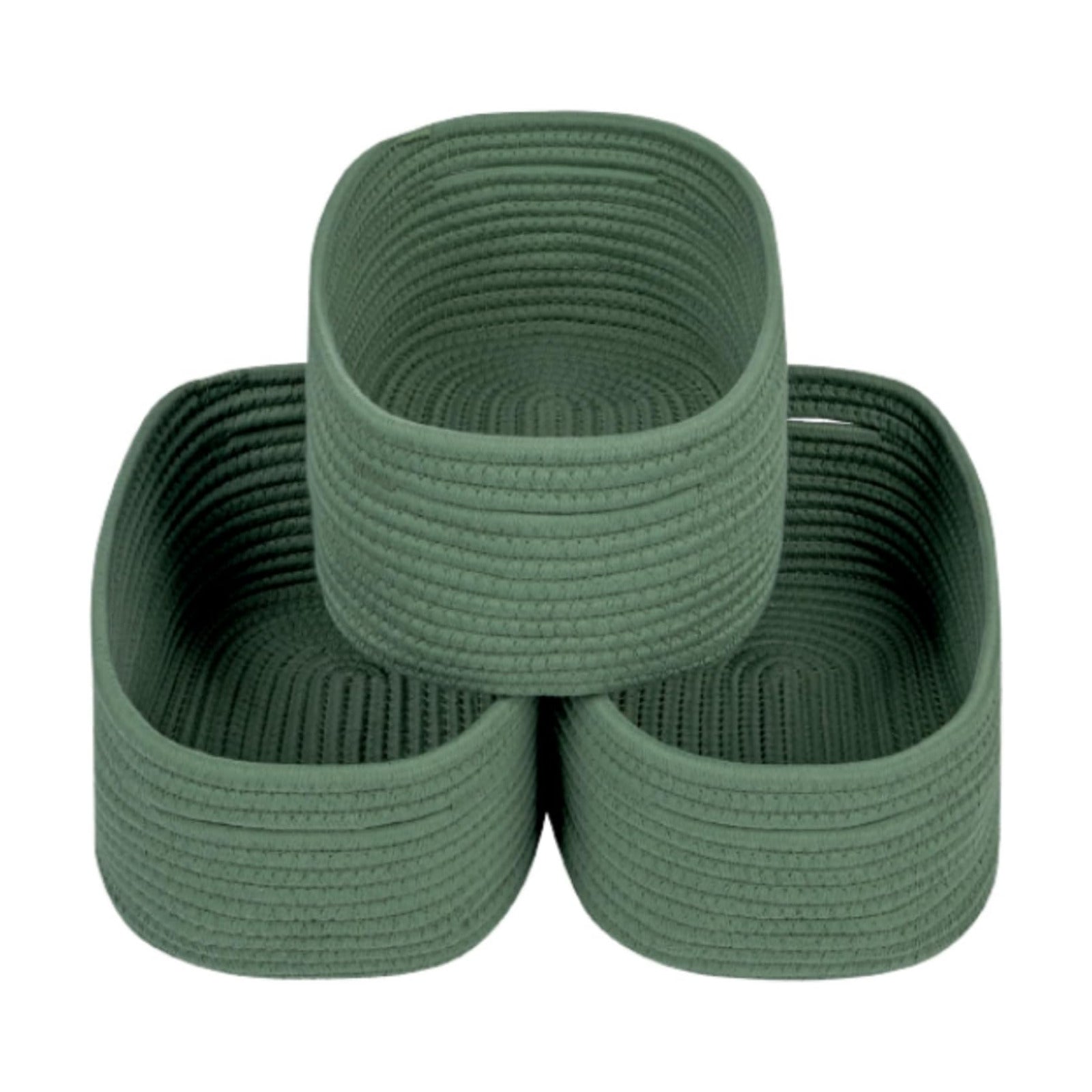 Woven Basket for Organizing/Storage / Green / Small Basket / Set of 3