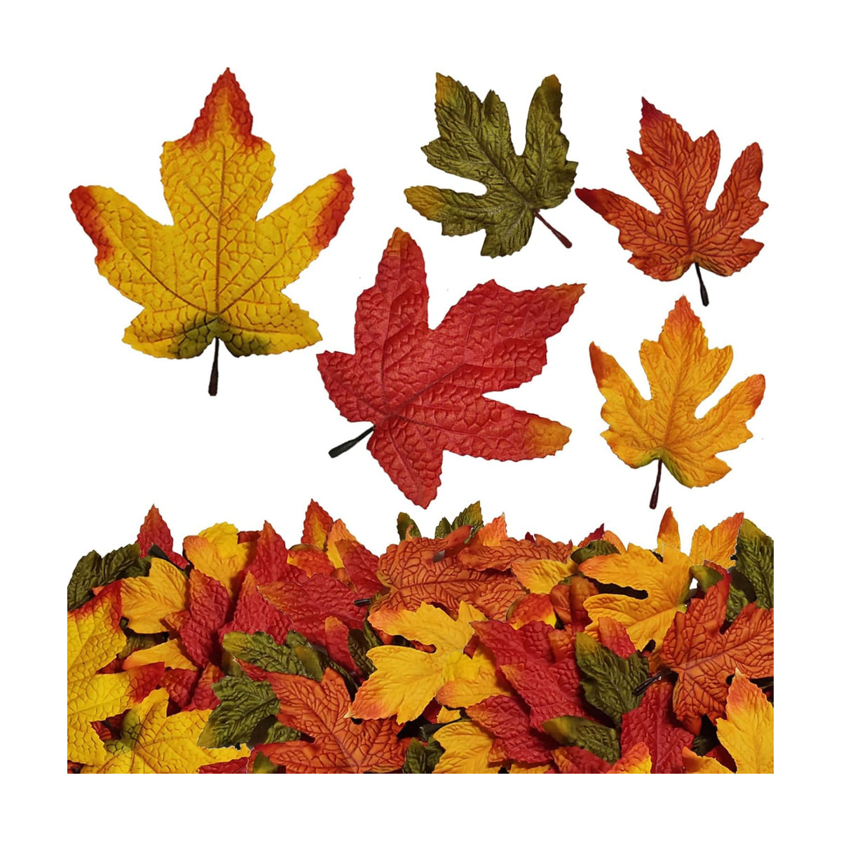 50Pcs Fall Artificial Maple Leaves Assorted Bulk for Crafts Decor