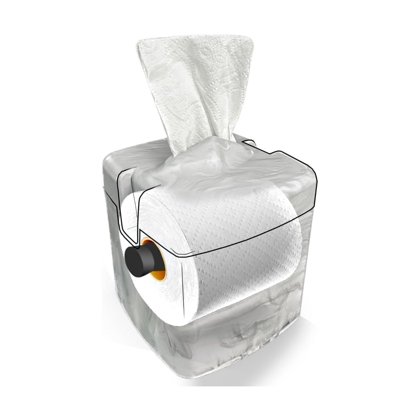 Tissuecaddy Life Hack Toilet Paper Dispenser - Money Saver Alternative to Tissue Box and Tissue Box Holder | Home