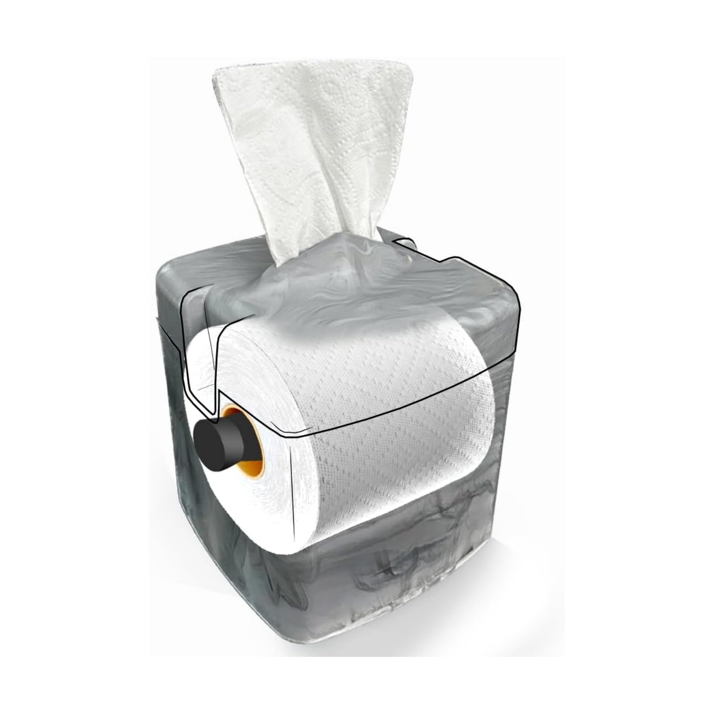 Tissuecaddy Life Hack Toilet Paper Dispenser - Money Saver Alternative to Tissue Box and Tissue Box Holder | Home