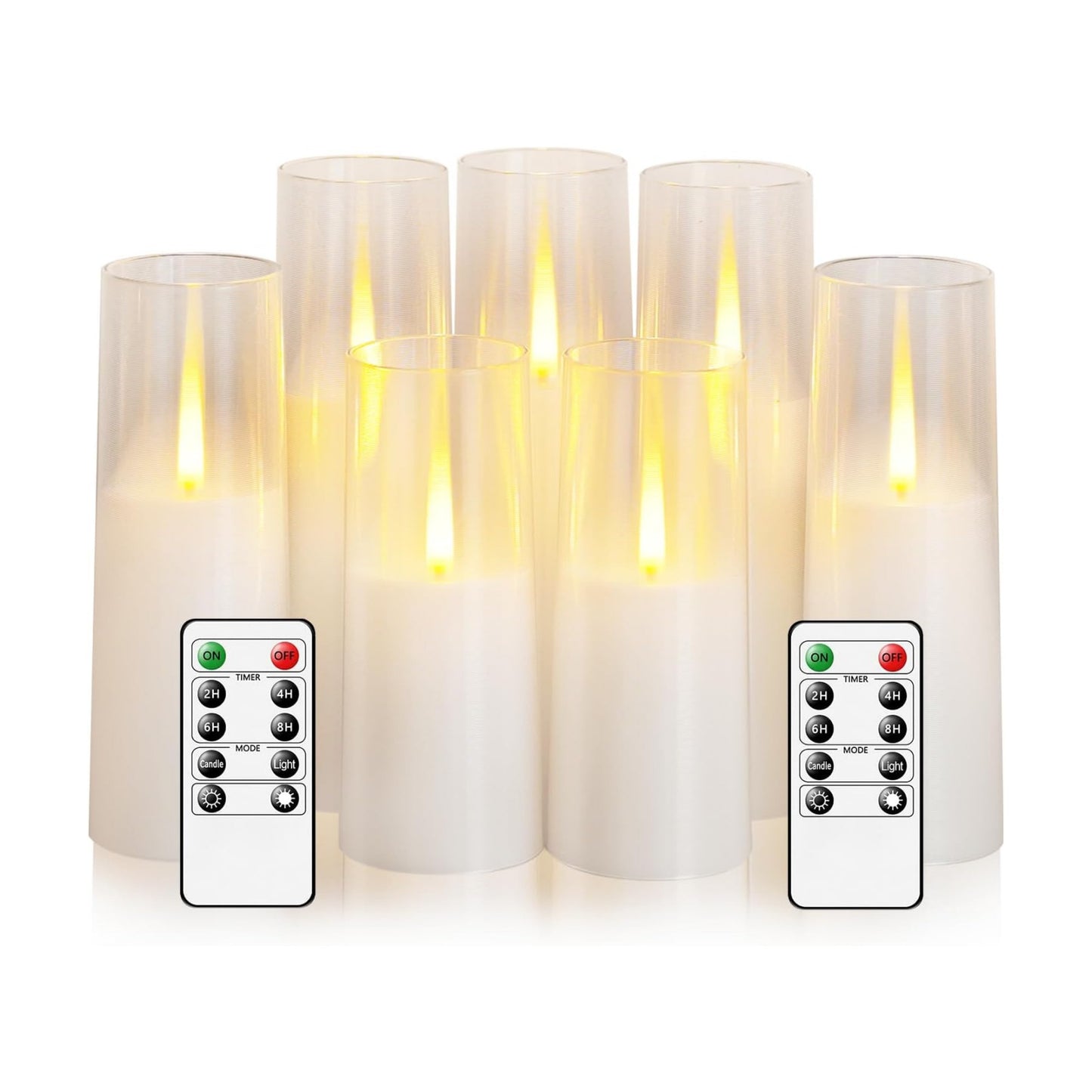kakoya Flameless LED Candles Upgraded Realistic Flickering Flame,7Pcs Battery Operated Candles with Remote Timers,LED