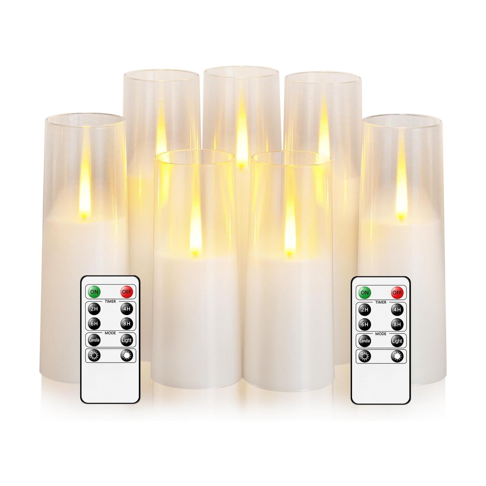 kakoya Flameless LED Candles Upgraded Realistic Flickering Flame,7Pcs Battery Operated Candles with Remote Timers,LED