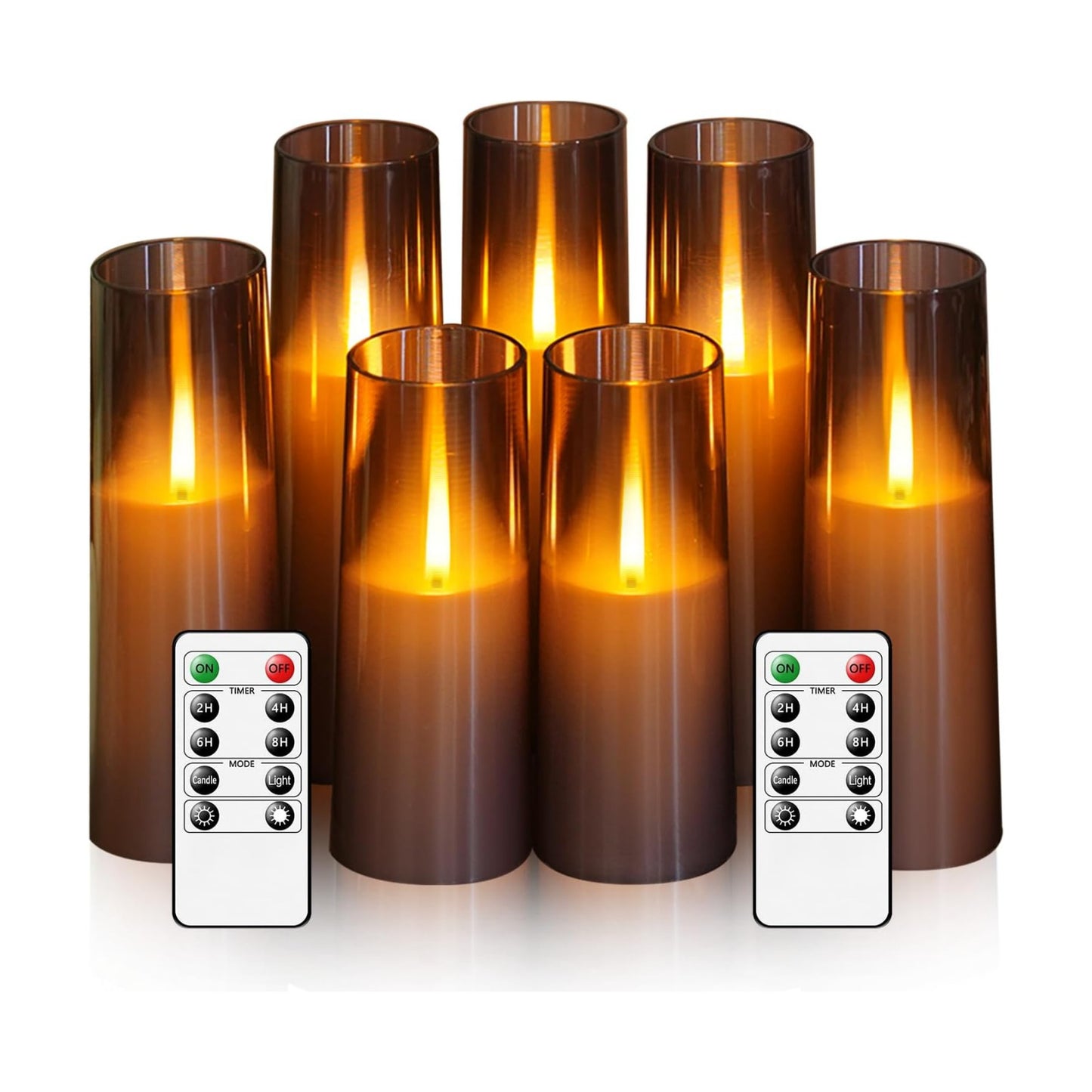 kakoya Flameless LED Candles Upgraded Realistic Flickering Flame,7Pcs Battery Operated Candles with Remote Timers,LED