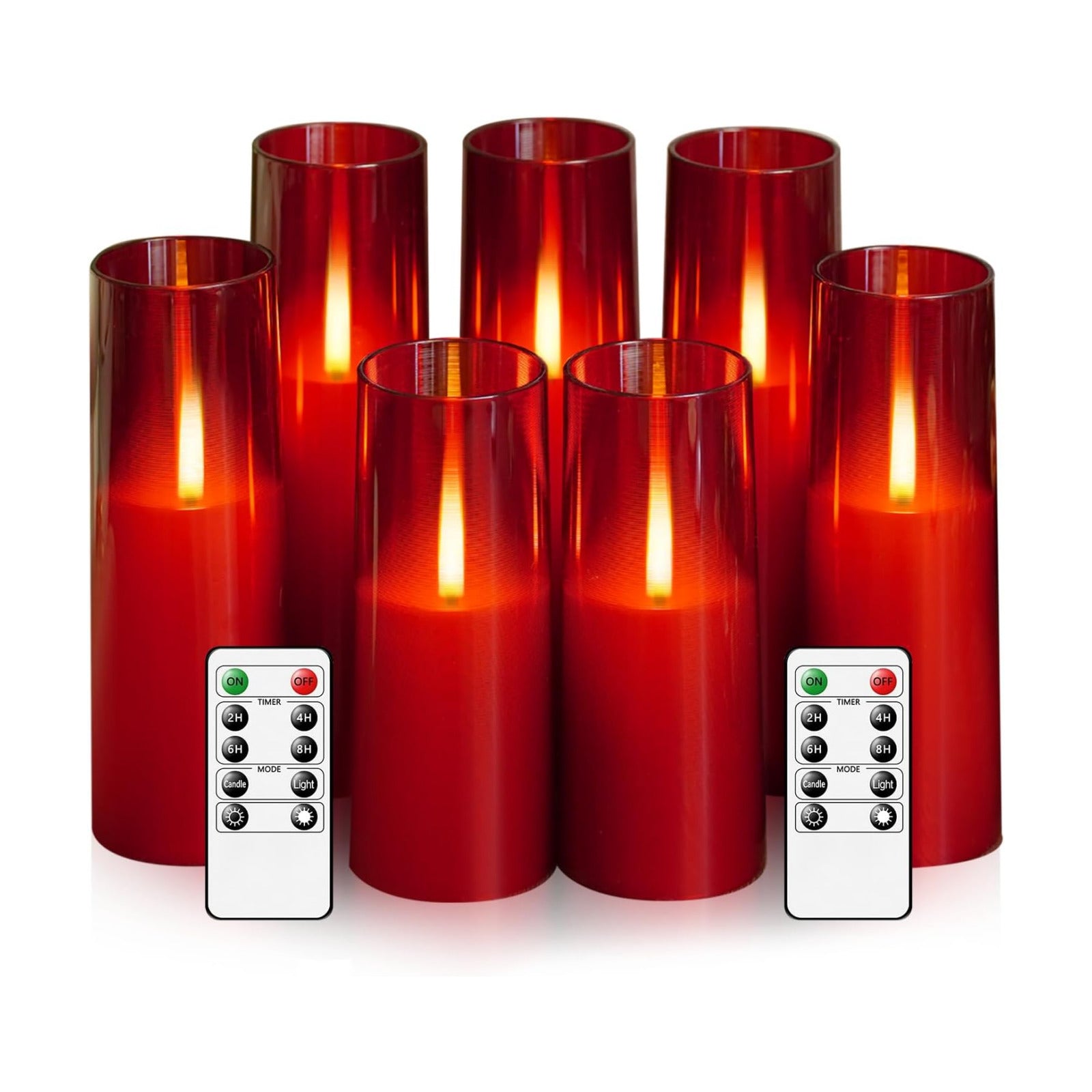 kakoya Flameless LED Candles Upgraded Realistic Flickering Flame,7Pcs Battery Operated Candles with Remote Timers,LED