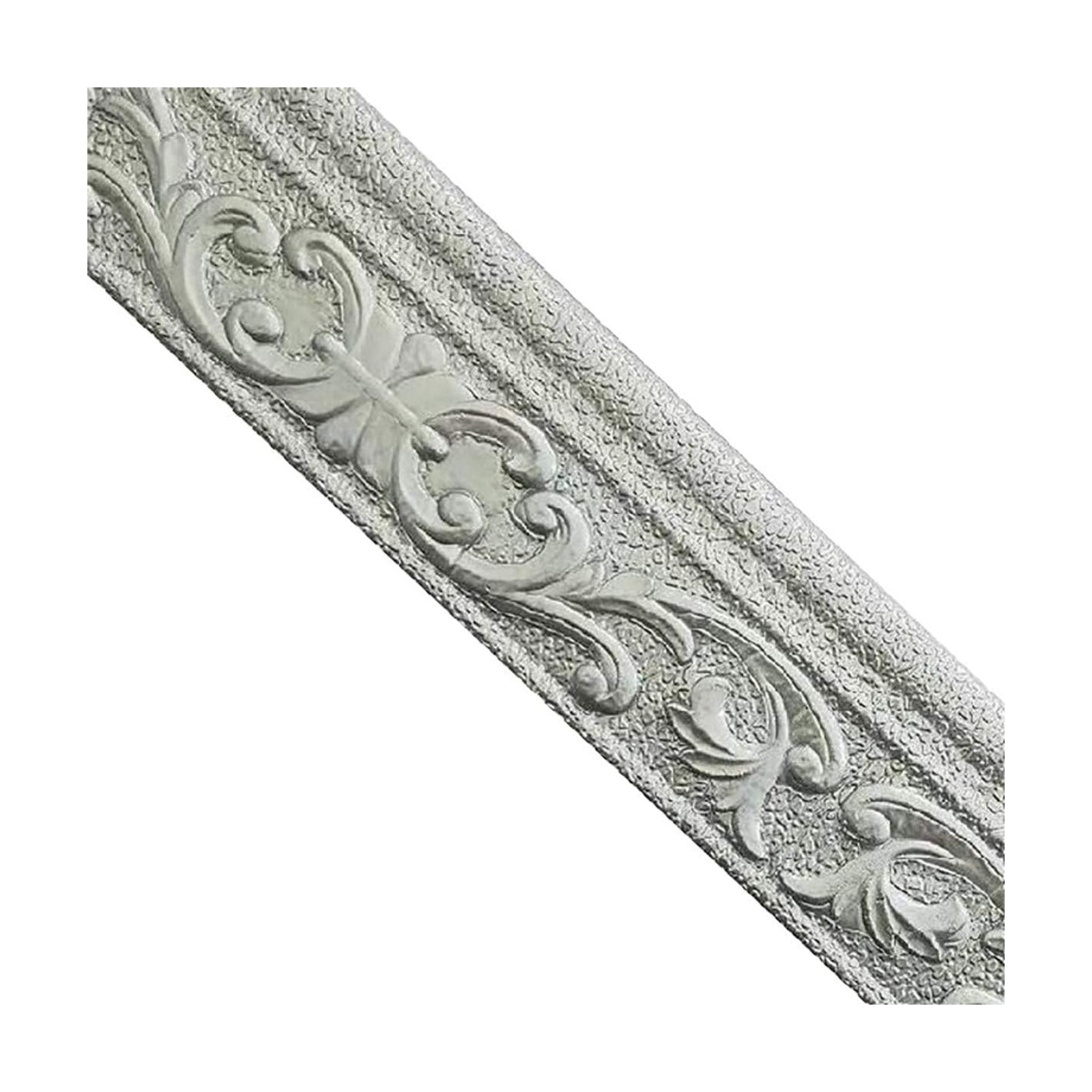 in 3D Floral Molding Peel and Stick Wall Border / Gray / 3 x 90