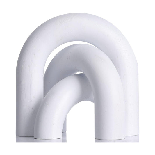 Wood Statue and Sculpture Set 3 / White