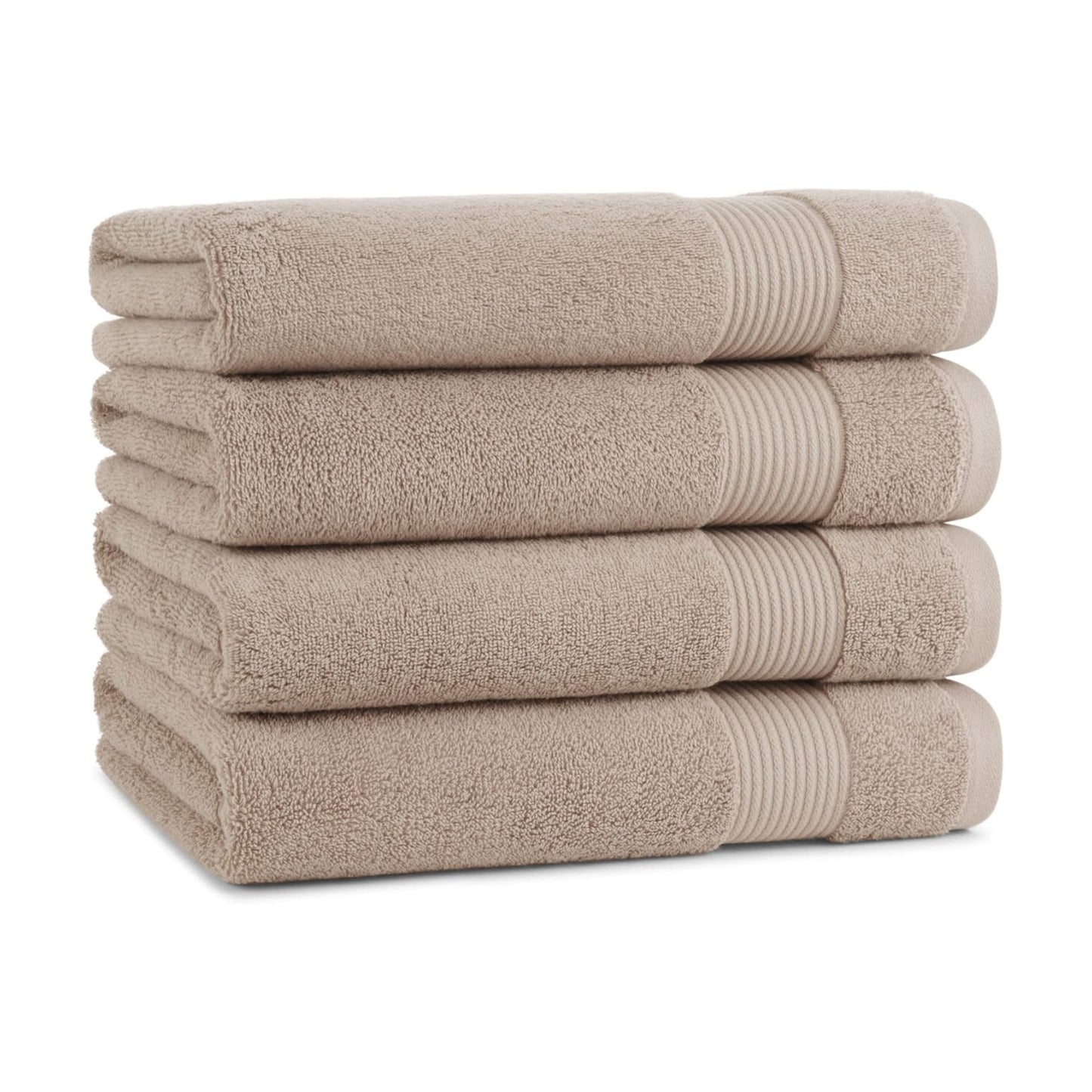 Arkwright Solid Bath Towels, Pack of 4, 100% Cotton 600 GSM Soft Absorbent Bathroom Towels for Hotel, Spa or Vacation